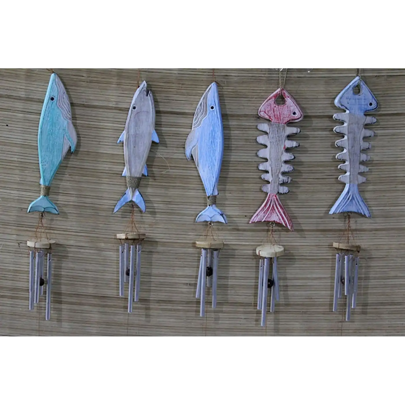 Ahşap Balıklı Metal Çan