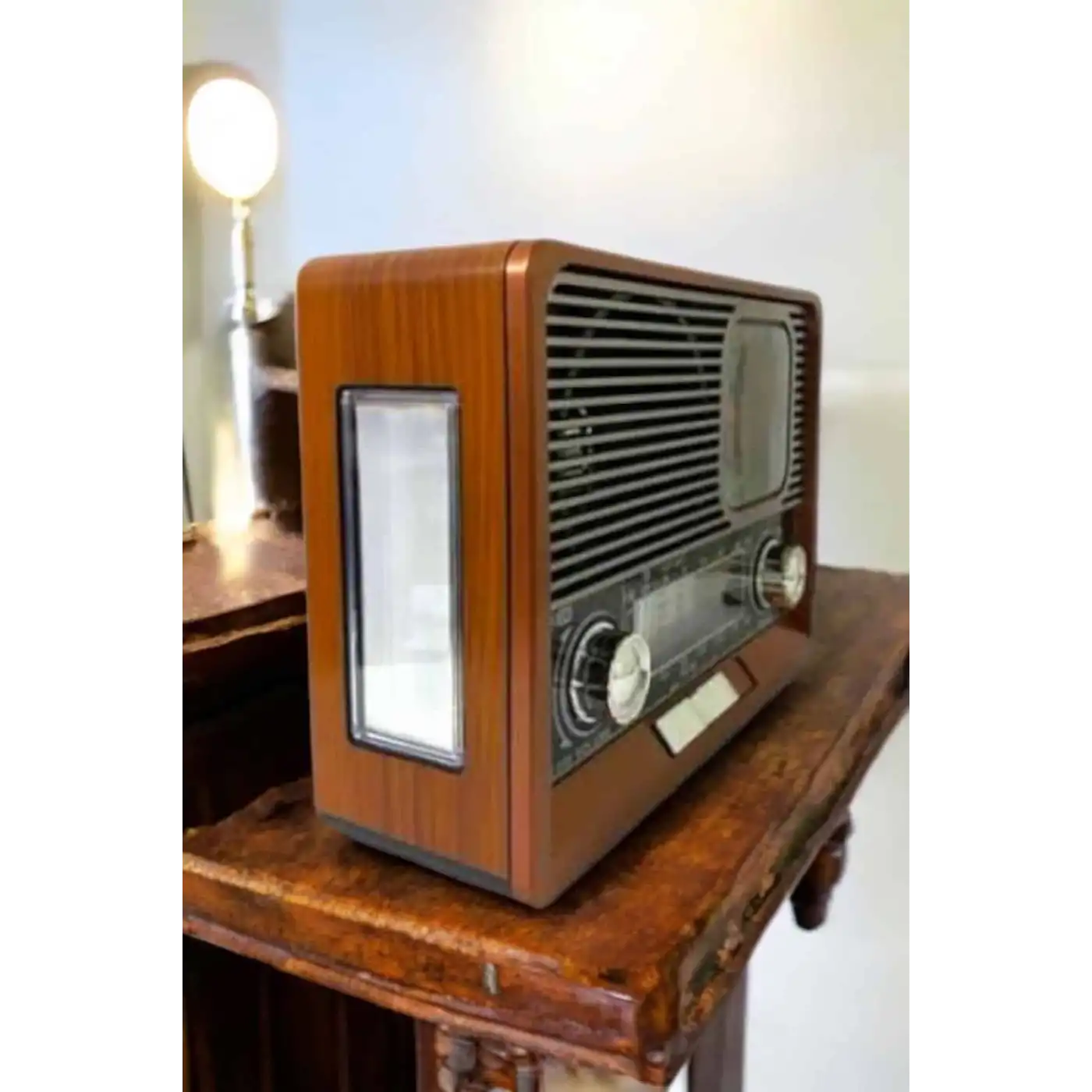 Ahşap Görünümlü Retro Bluetooth Radyo USB,AUX Ve SD Kart Girişli