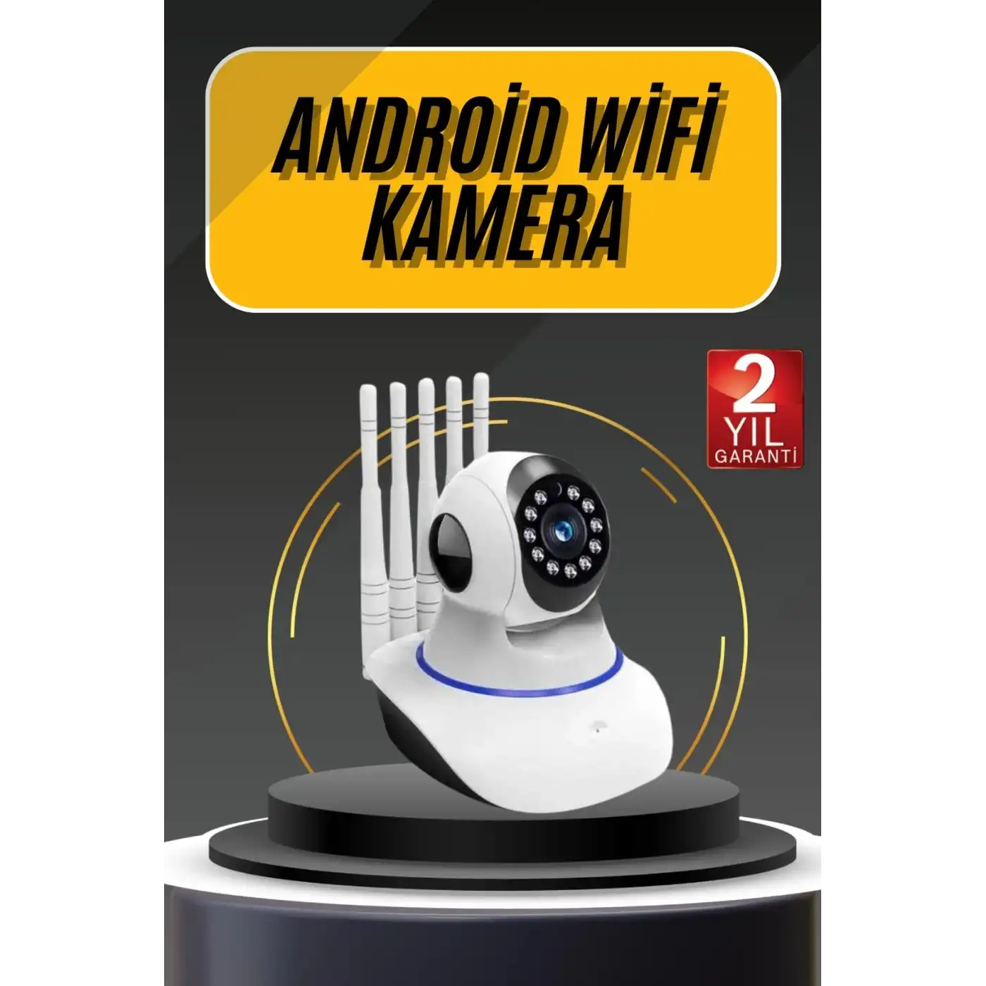 Akıllı Gece Görüşlü Sensörlü Wifi Kamera Telefondan Takip Edilebilir