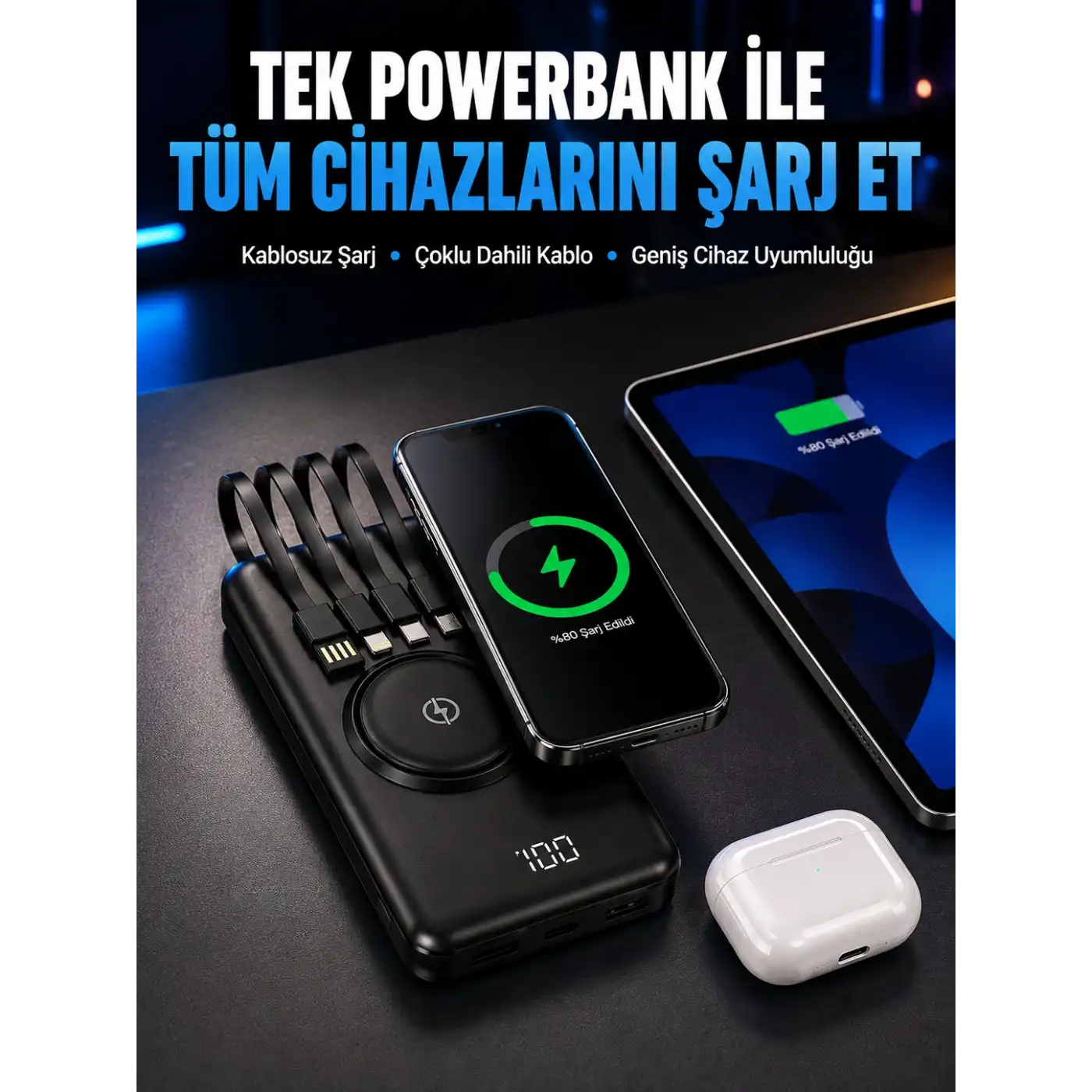 Akıllı Koruma Sistemli Powerbank – Hızlı, Güvenli ve Modern