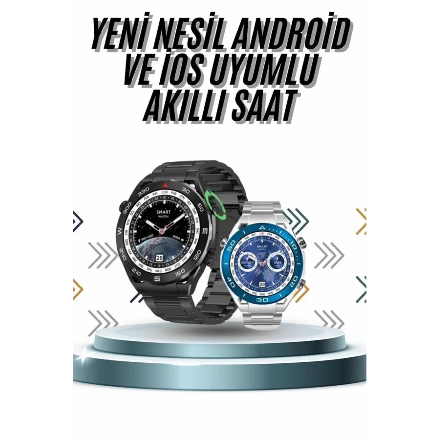Akıllı Saat 1.62 İnç Ultimate Nabız Sensörlü Sesli Görüşme Yapabilen Yeni Nesil