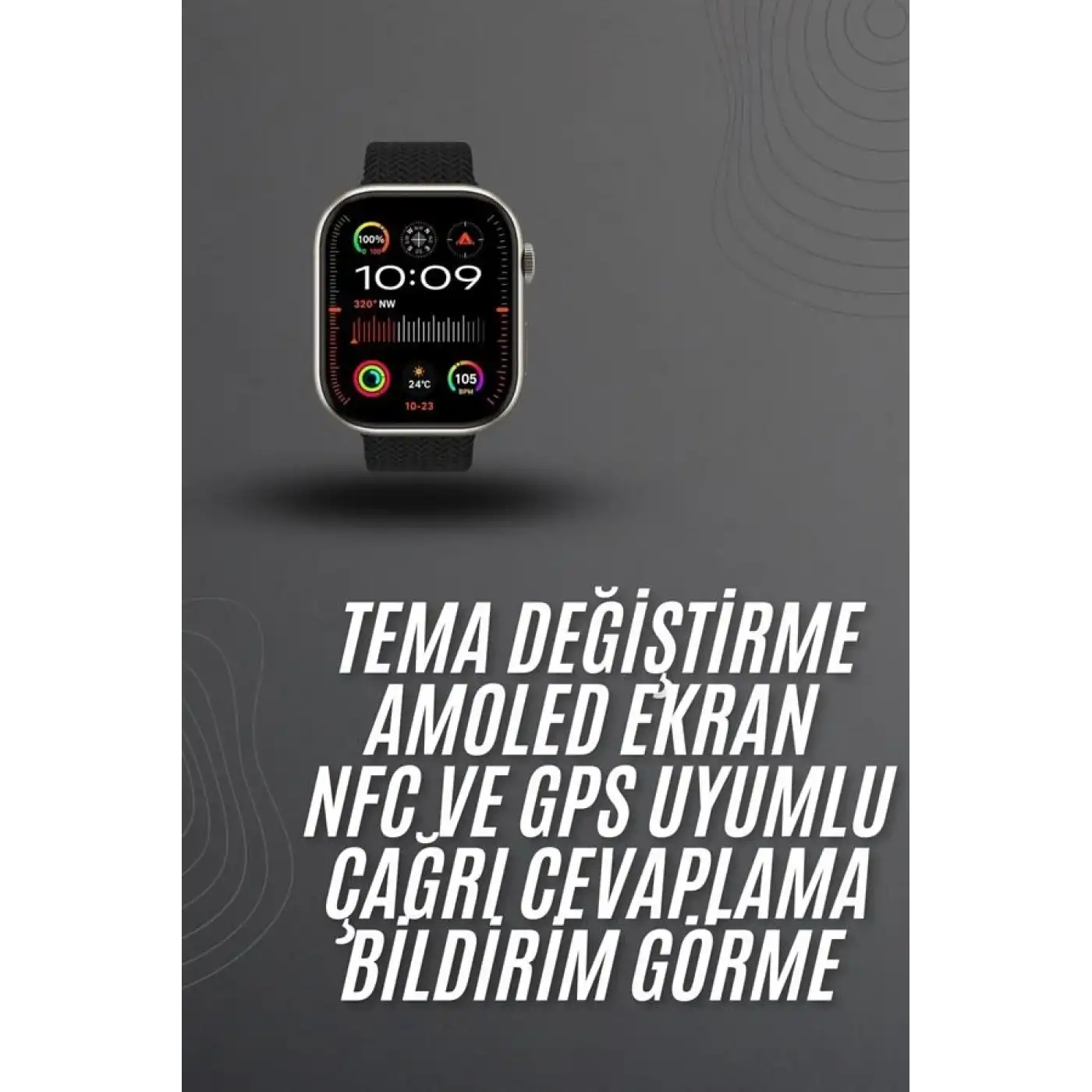 Akıllı saat 2.02 inch Nabız Ölçer Arama Konuşma Müzik Dinleme