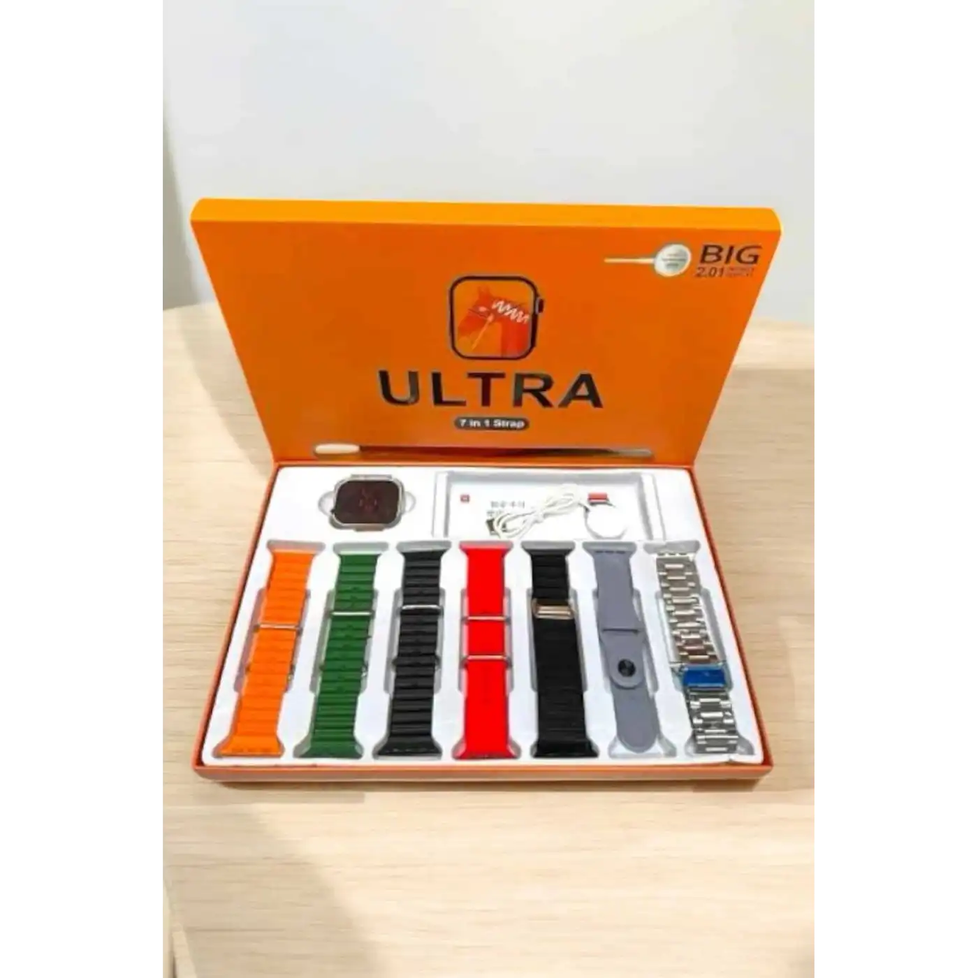 Akıllı Saat 7 Kordonlu Metal,Plastik Ve Hasır Kordon Seçeneği