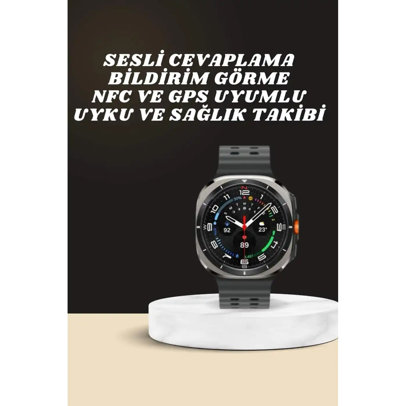 Akıllı Saat Amoled Ekran Bluetooth Bağlantılı Sağlık Takibi GPS Uyumlu