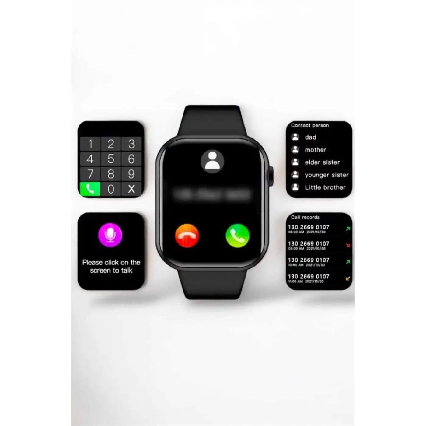 Akıllı Saat Arama Cevaplayan Dokunmatik Ekran Bleutooth Bağlantılı