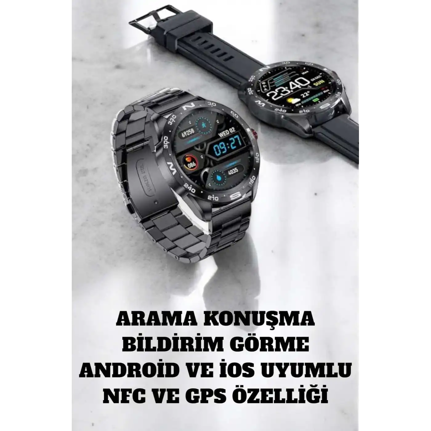 Akıllı Saat Arama Cevaplayan Titreşim Özelliğiyle Bildirim Görebilen
