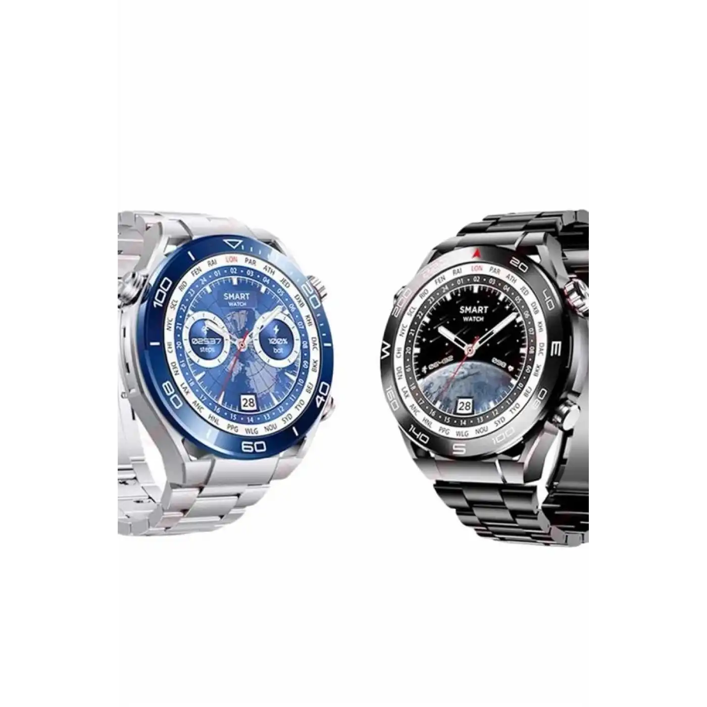 Akıllı Saat Çelik Kordonlu Amoled Ekran Android ve İOS Uyumlu Çağrı Cevaplayabilen