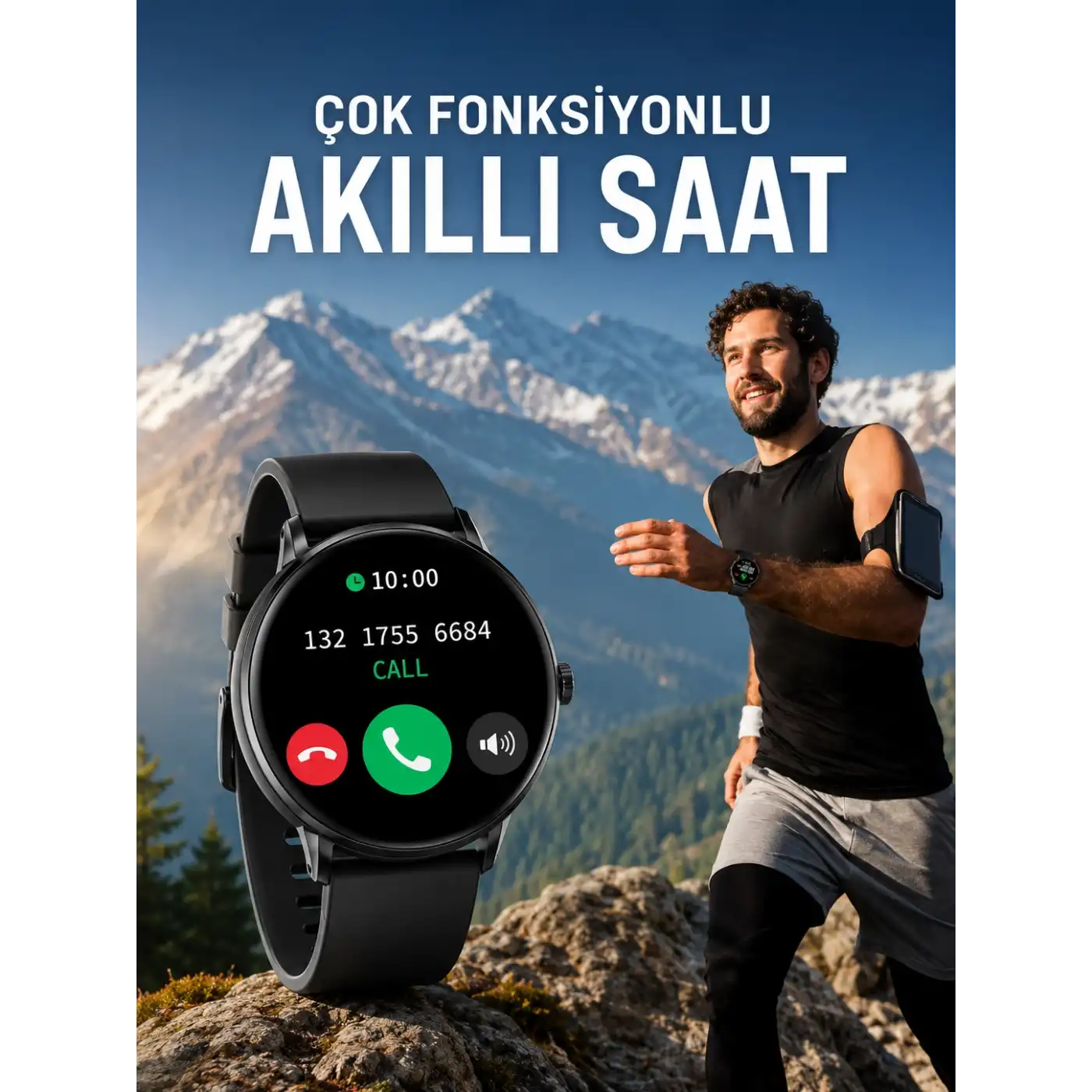 Akıllı Saat Çok Fonksiyonlu Sesli Görüşme NFC Uyumlu Amoled Ekran