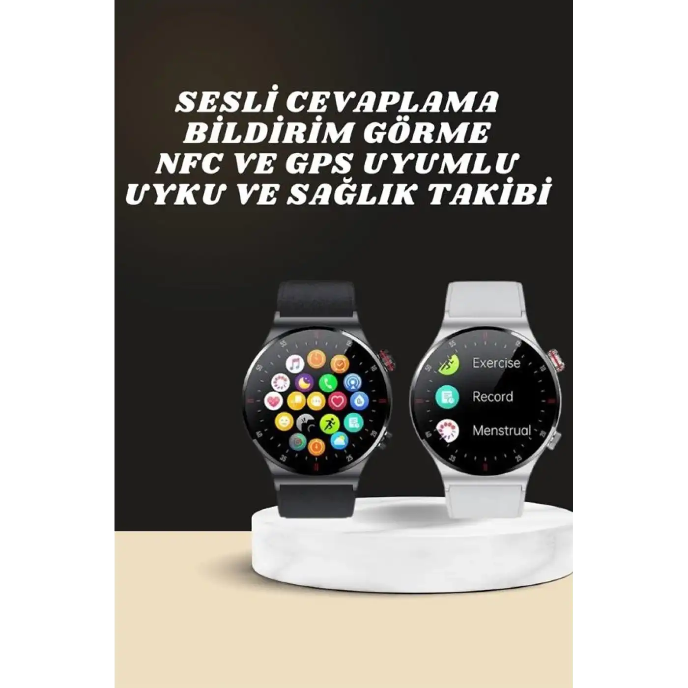Akıllı Saat Çoklu Kordon Seçeneği Amoled Ekran Çok Fonksiyonlu Bluetooth Bağlantılı