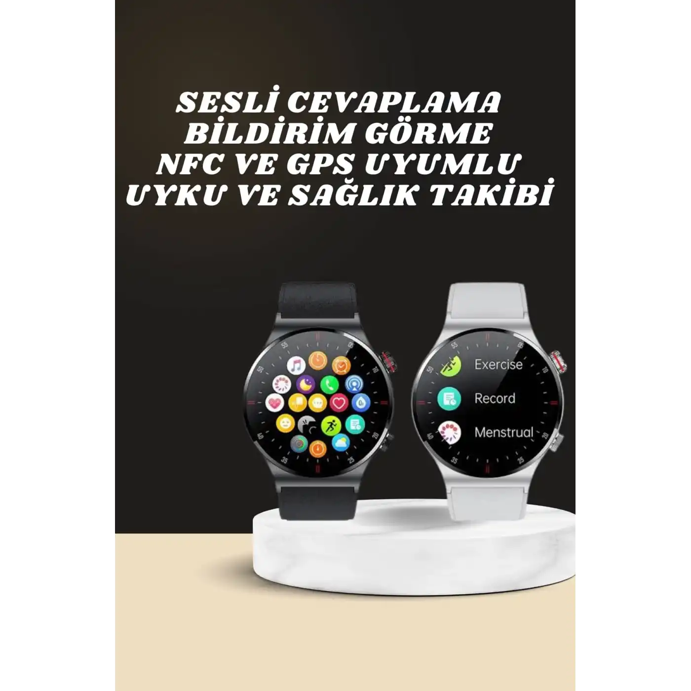 Akıllı Saat Çoklu Kordon Seçeneği Amoled Ekran Çok Fonksiyonlu Bluetooth Bağlantılı Yeni Nesil