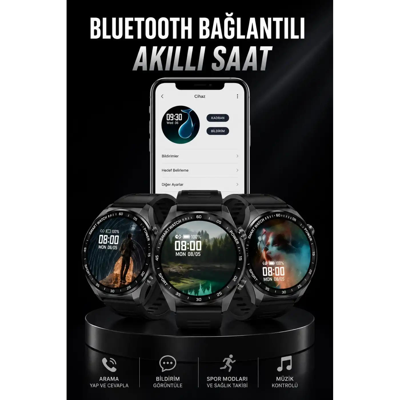 Akıllı Saat GPS VE NFC Özelliği Sesli Görüşme Dokunmstik Ekran