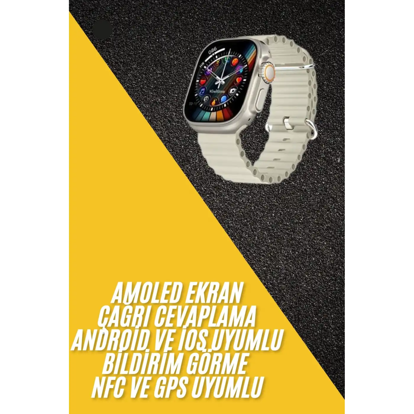 Akıllı Saat Kol Saati Android ve İOS Uyumlu Nabız Ölçer Sesli Asistan Yeni Nesil