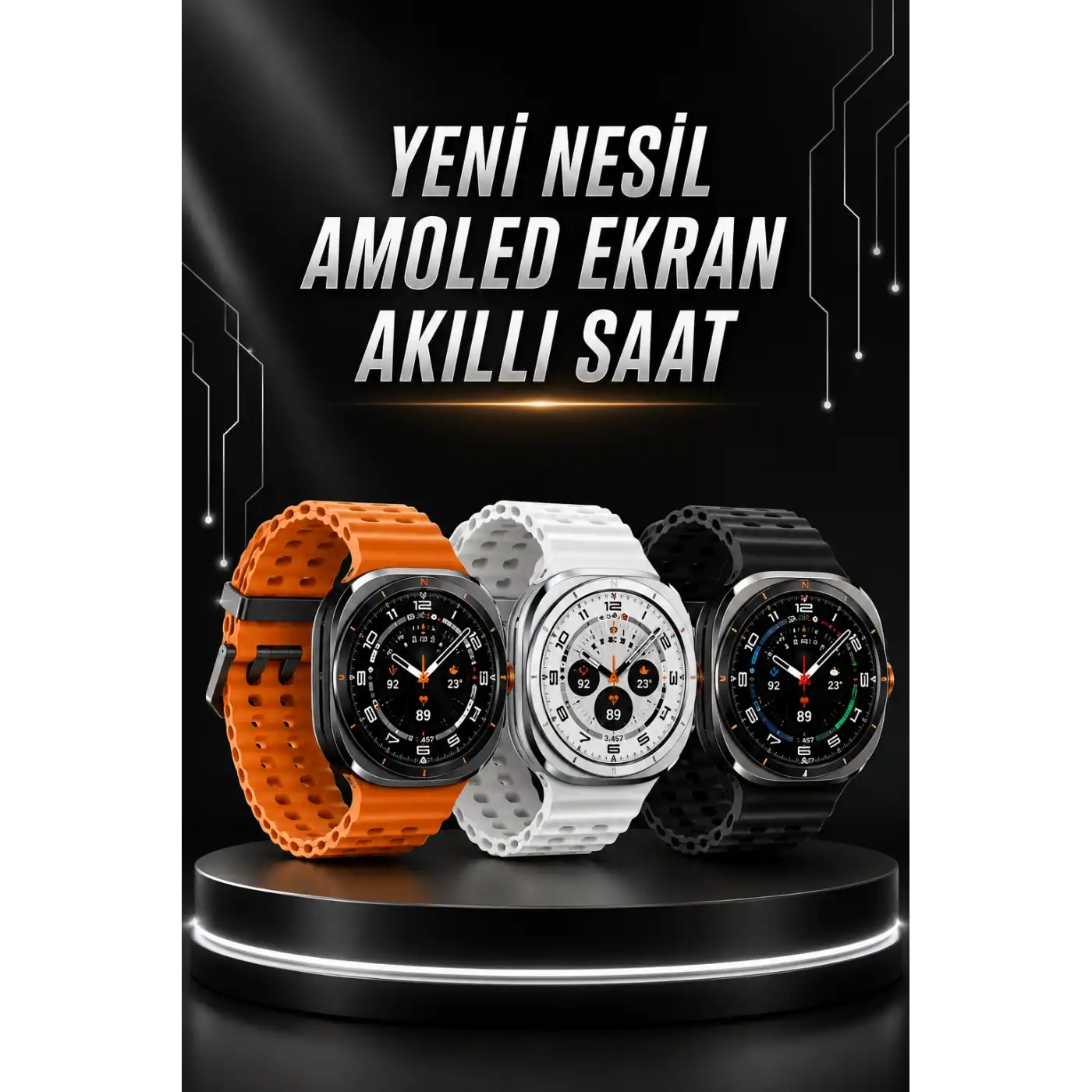 Akıllı Saat Müzik Dinleme Nabız Ölçer NFC ve GPS Uyumlu Sesli Asistan