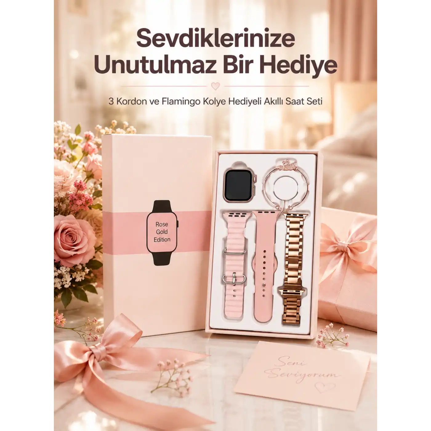 Akıllı Saat Sesli Görüşme Bildirim Görme Uyku ve Sağlık Takibi