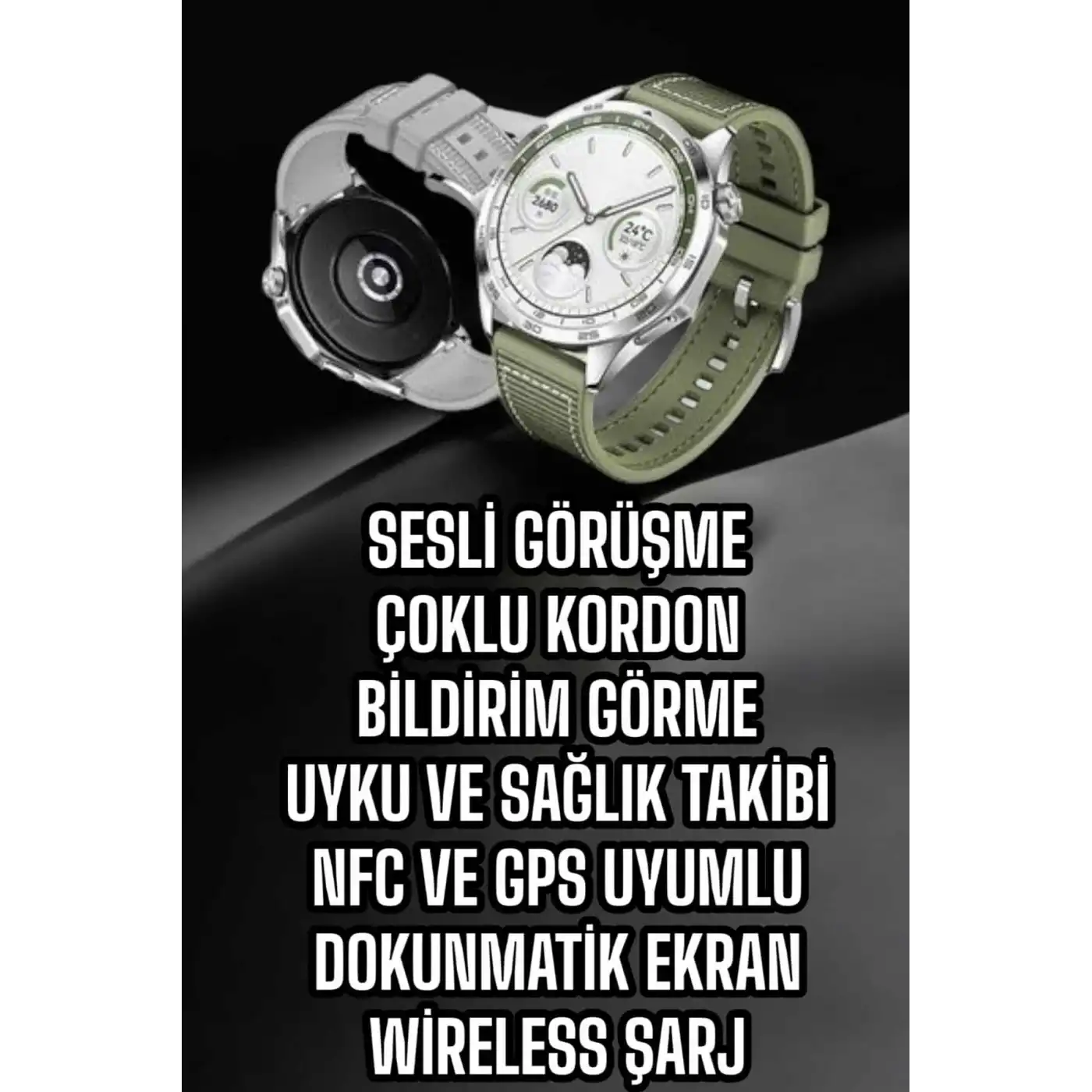 Akıllı Saat Sesli Görüşme Titreşimli Nabız Sensörlü Spor Modları