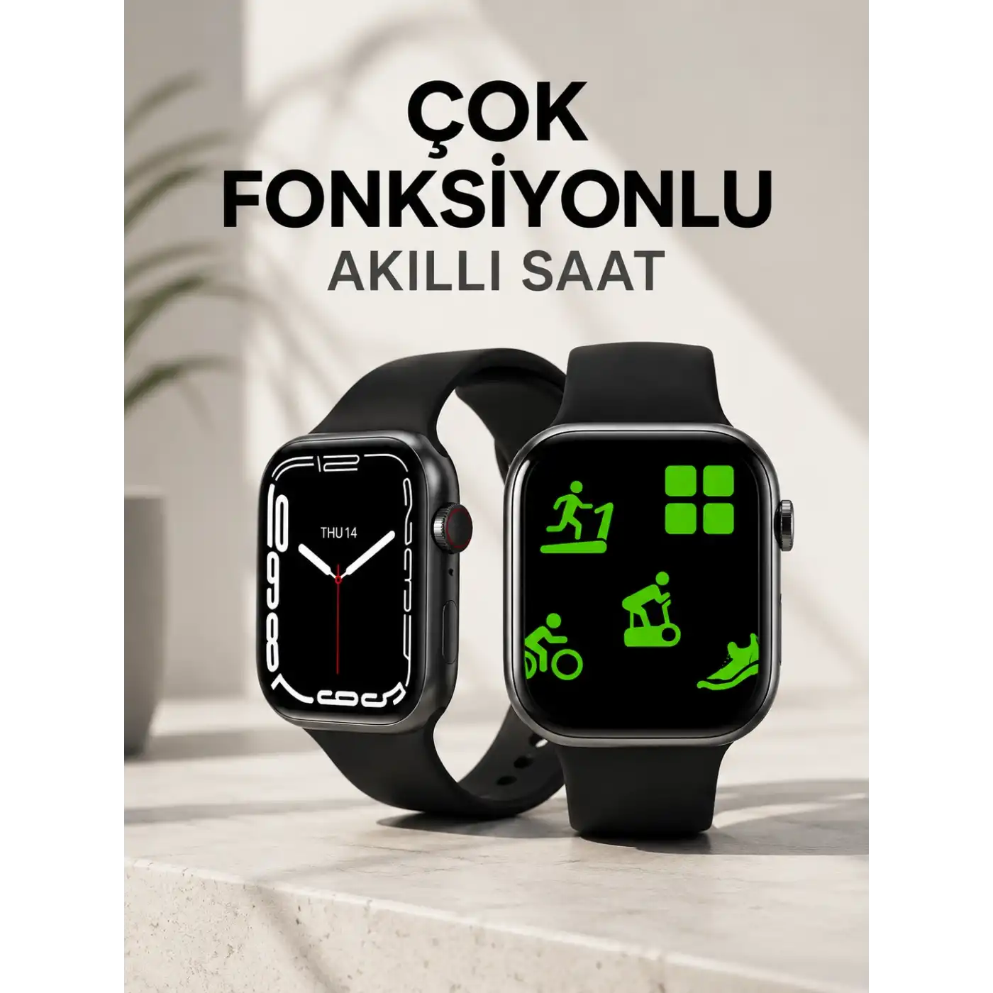 Akıllı Saat Tema Değiştirme Uyku ve Sağlık Takibi Sesli Asistan Bildirim Görme