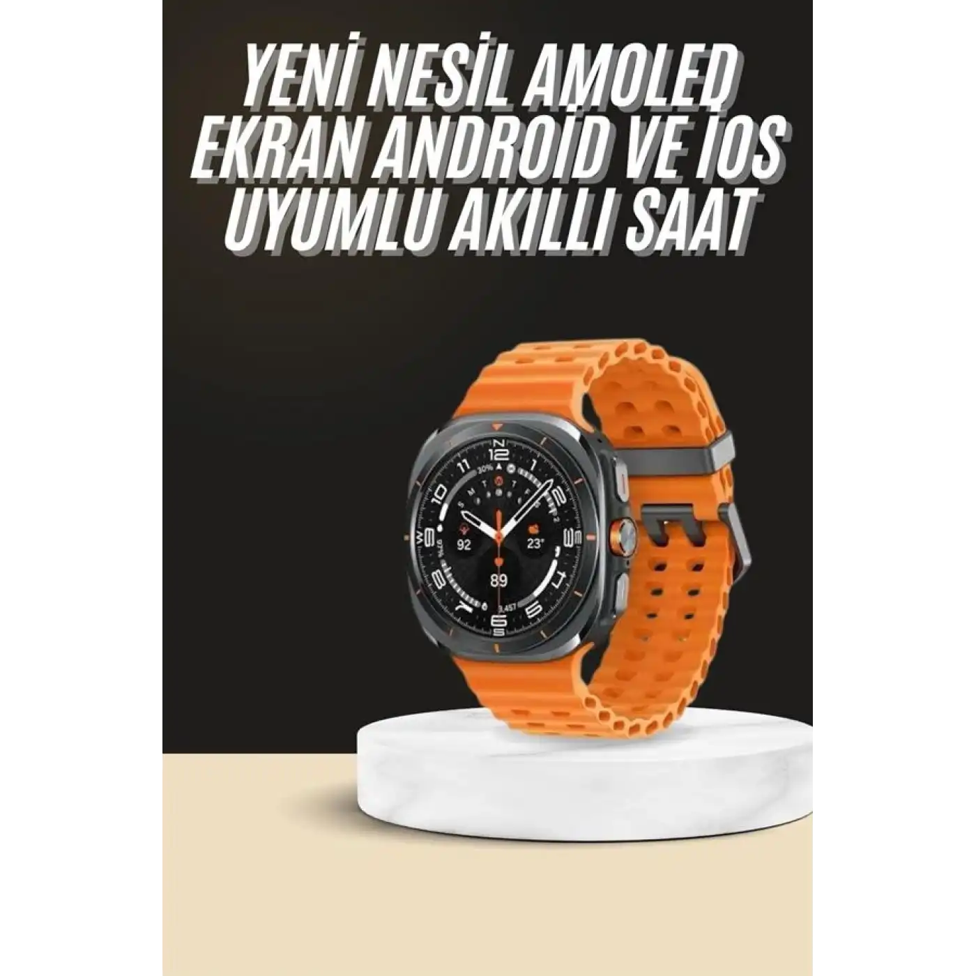 Akıllı Saat Unısex Zarif Görünümlü Titanyum Kasa Amoled Ekran Müzik Dinleme