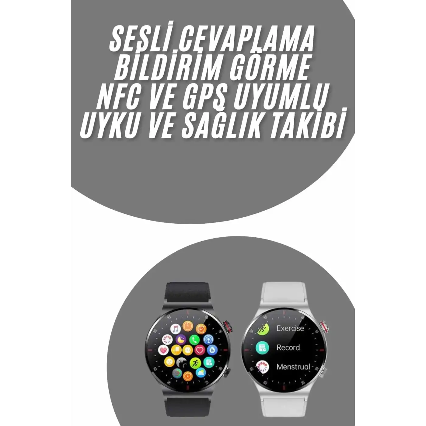 Akıllı Saat Uyku ve Sağlık Takibi NFC Uyumlu Bluetoooth Bağlantılı Android İOS Uyumlu