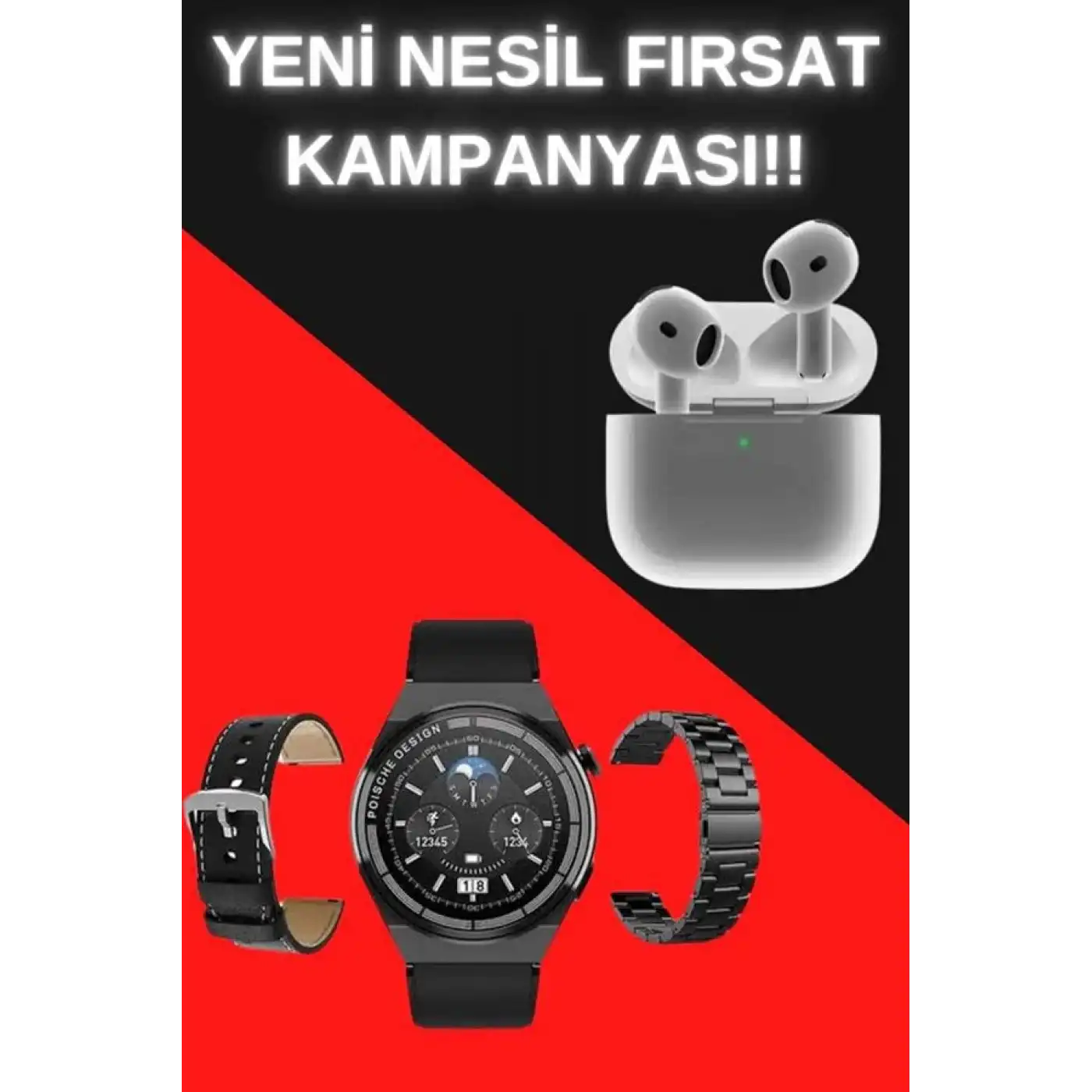 Akıllı Saat ve Kulaklık Seti Bildirim Görme Arama Cevaplama ANC Özelliği