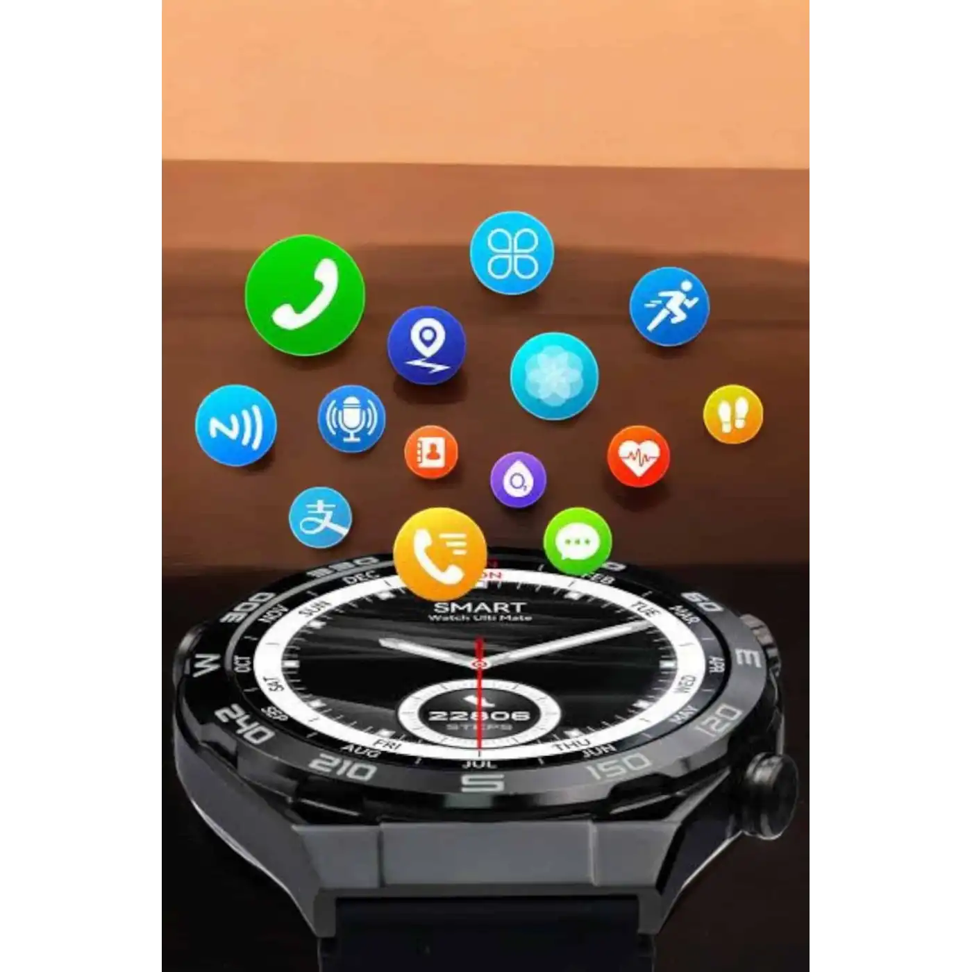 Akıllı Saat Yeni Nesil Bluetooth Bağlantılı Uyku ve Sağlık Takibi NFC ve GPS