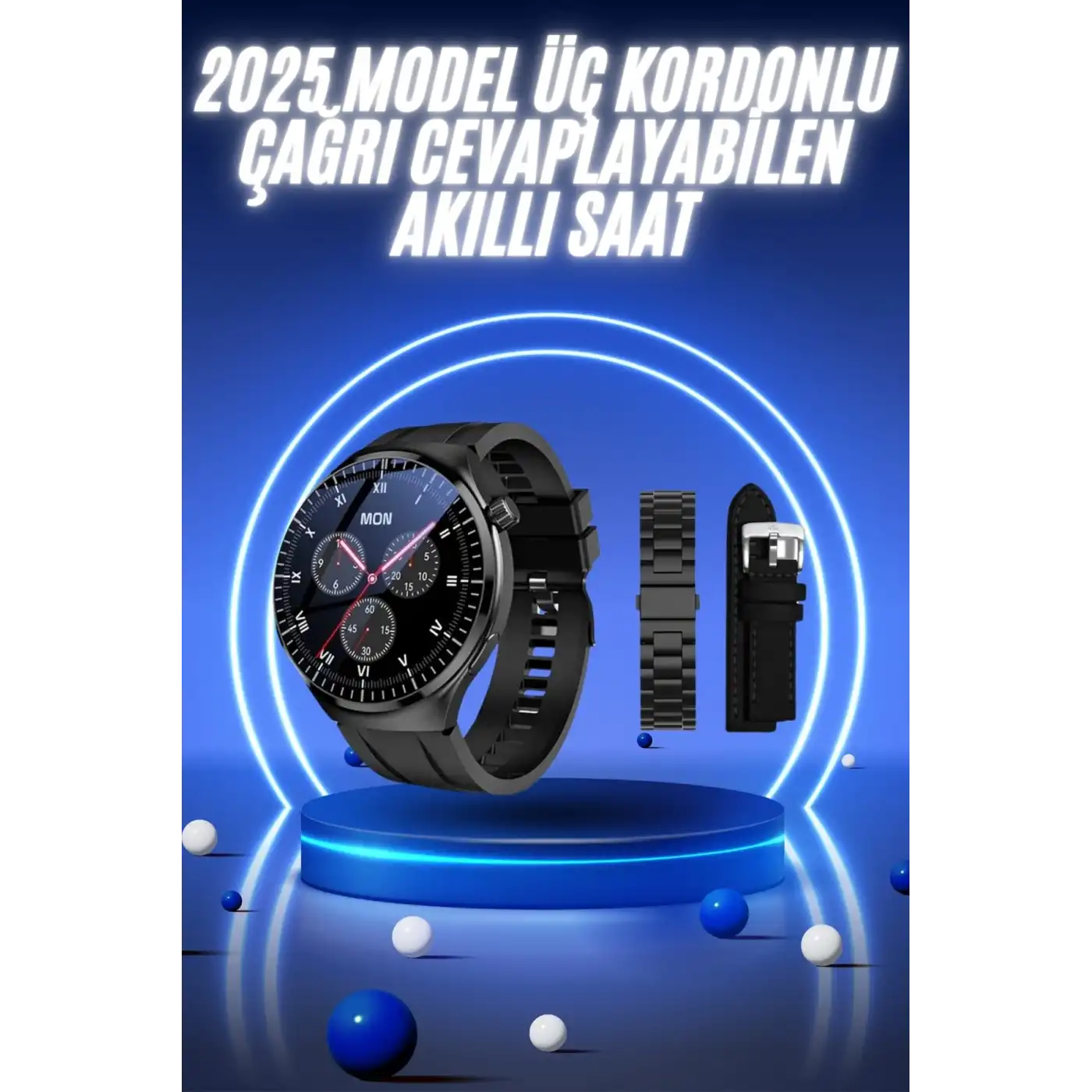 Akıllı Saat Yeni Nesil Üç Kordonlu Nabız Ölçer Çağrı Cevaplama