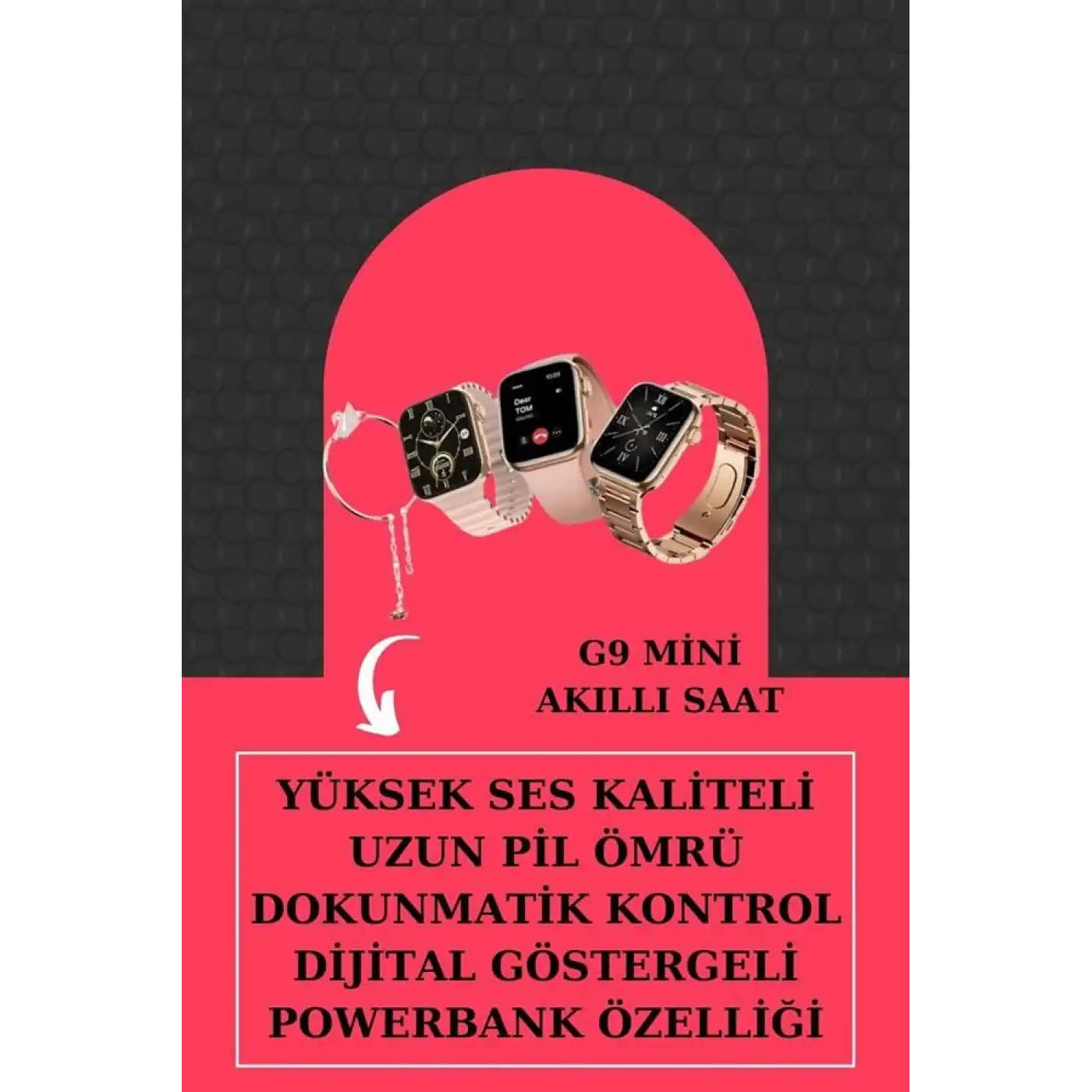 Aksesuar Hediyeli Akıllı Saat ve Dijital Göstergeli Powerbankli Bluetooth Kulaklık