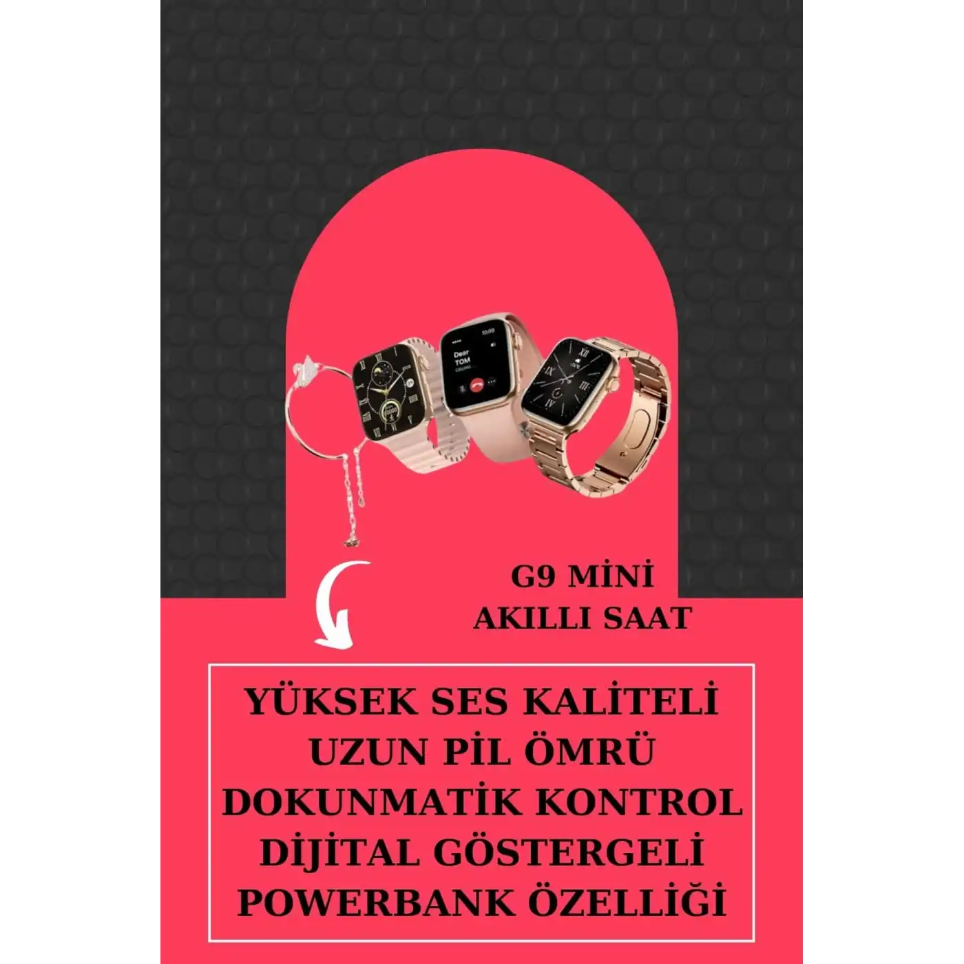 Aksesuar Hediyeli Akıllı Saat ve Dijital Göstergeli Powerbankli Bluetooth Kulaklık
