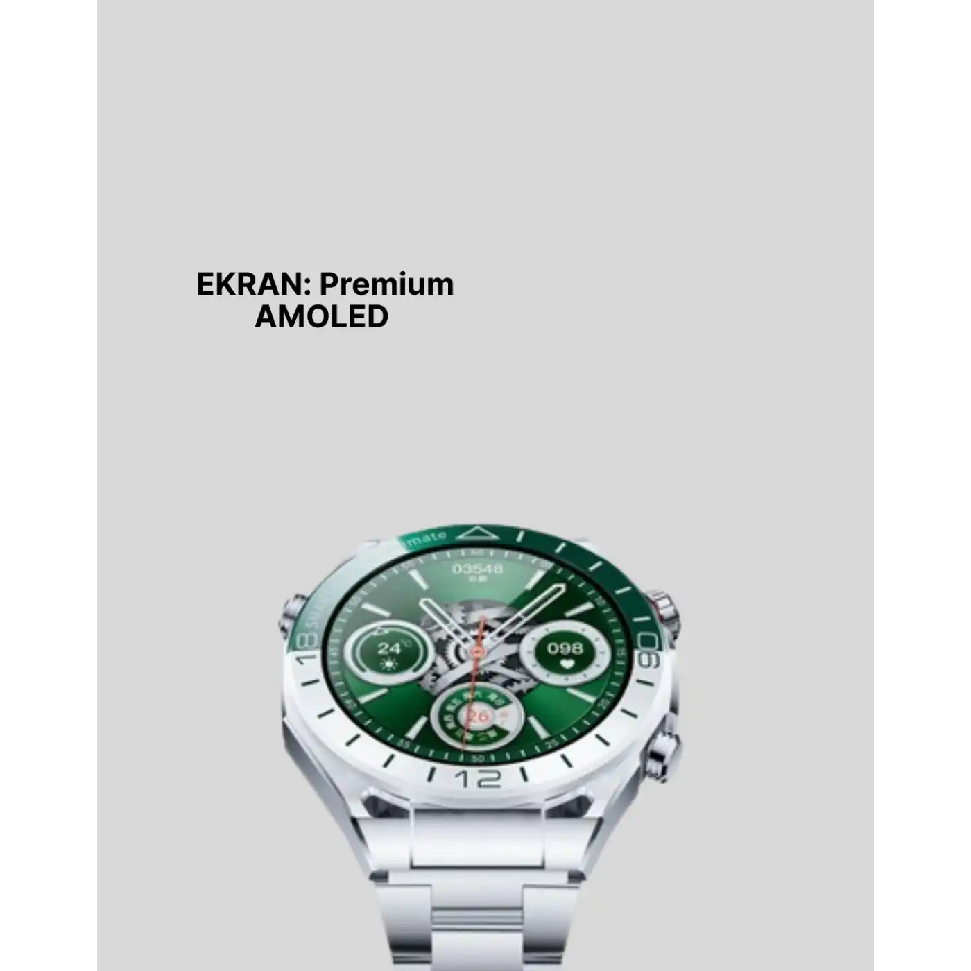 Amoled Ekran Akıllı Saat Harita Gösterimli Bluetooth Aramalı 3 Kayışlı