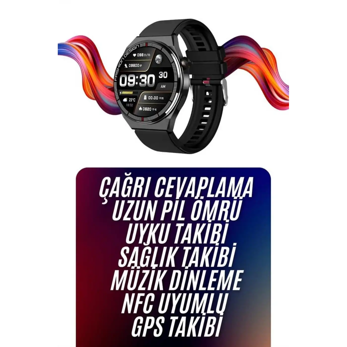 Amoled Ekran Akıllı Saat Üç Kordonlu İOS Android Uyumlu