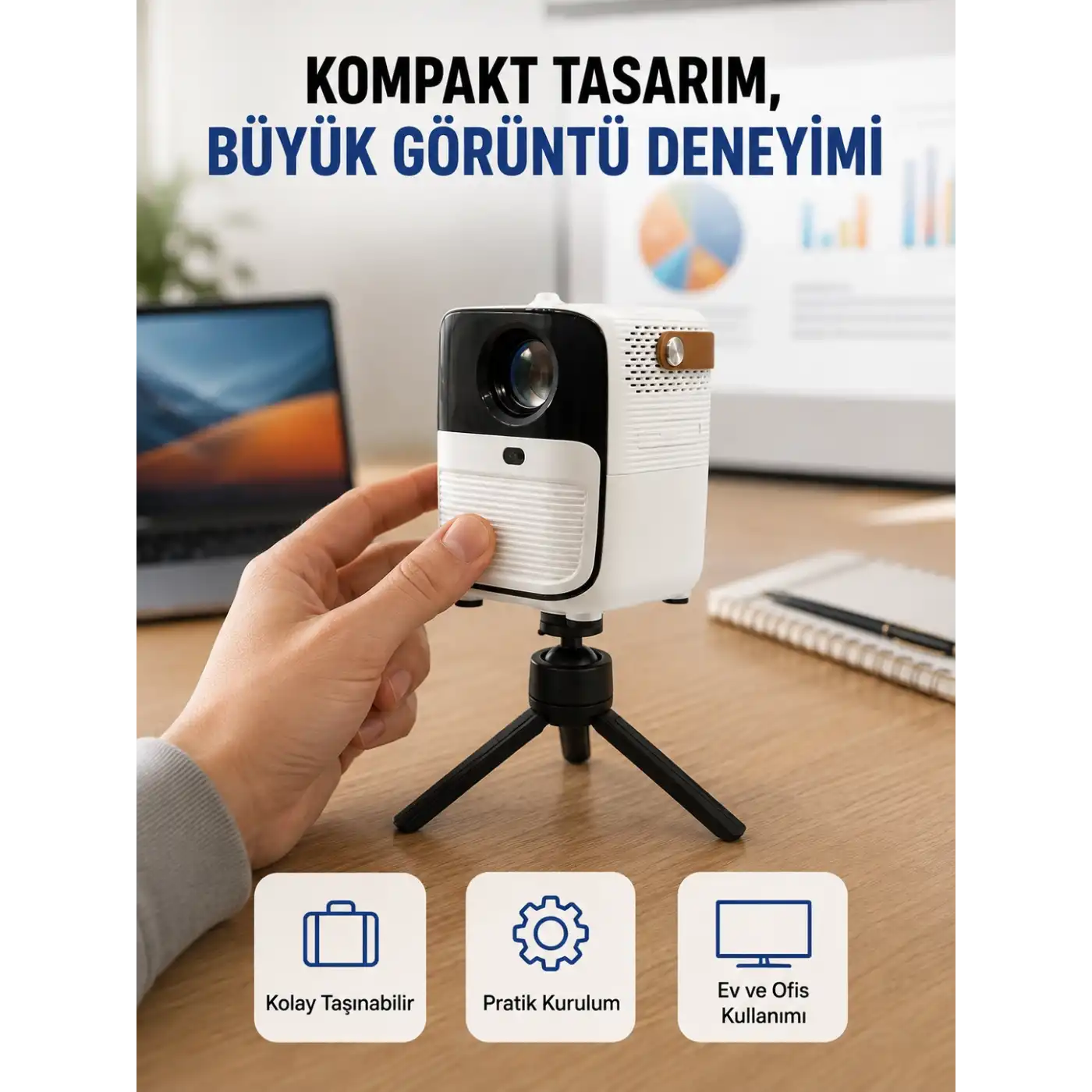 Android Sistemli Mini Projektör – Uygulama Destekli Akıllı Kullanım Yeni Nesil