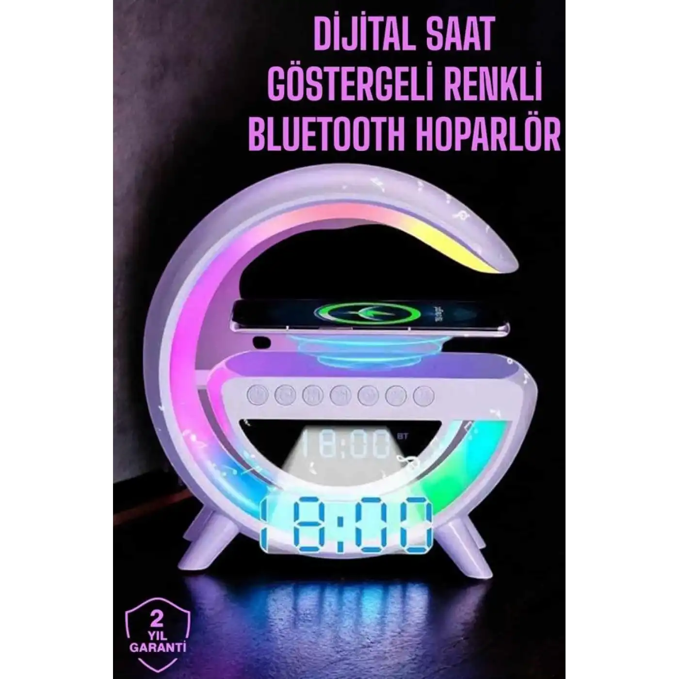 Android Uyumlu Akıllı Bluetooth Hoparlör Kablosuz Şarj Cihazı Standı