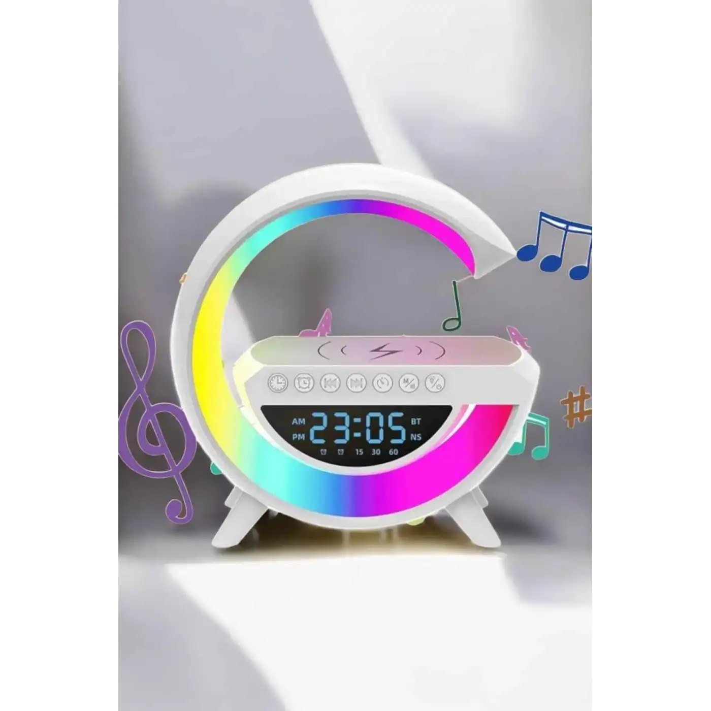 Android Uyumlu Akıllı Bluetooth Hoparlör Kablosuz Şarj Cihazı Standı