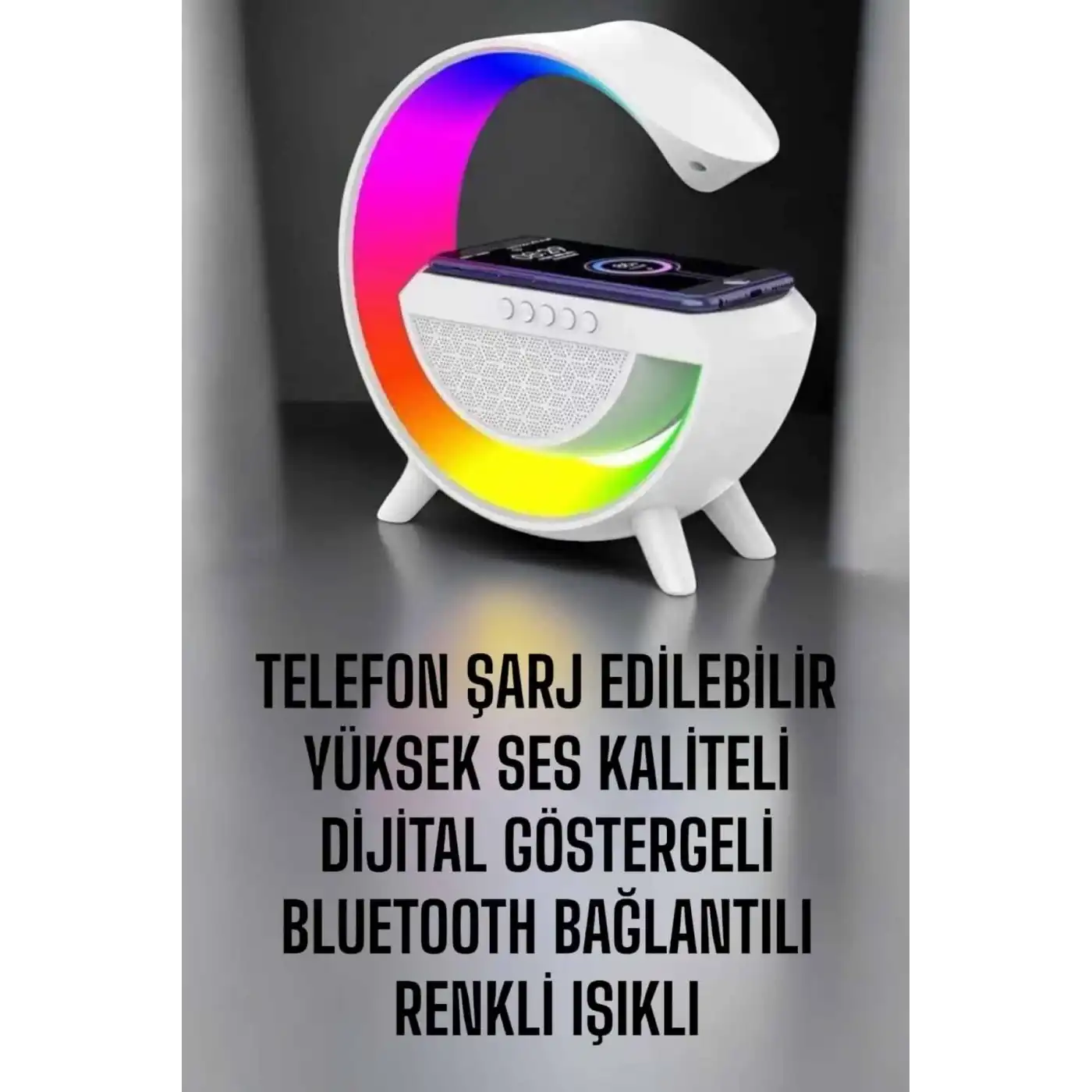 Android Uyumlu Akıllı Bluetooth Hoparlör Kablosuz Şarj Cihazı Standı