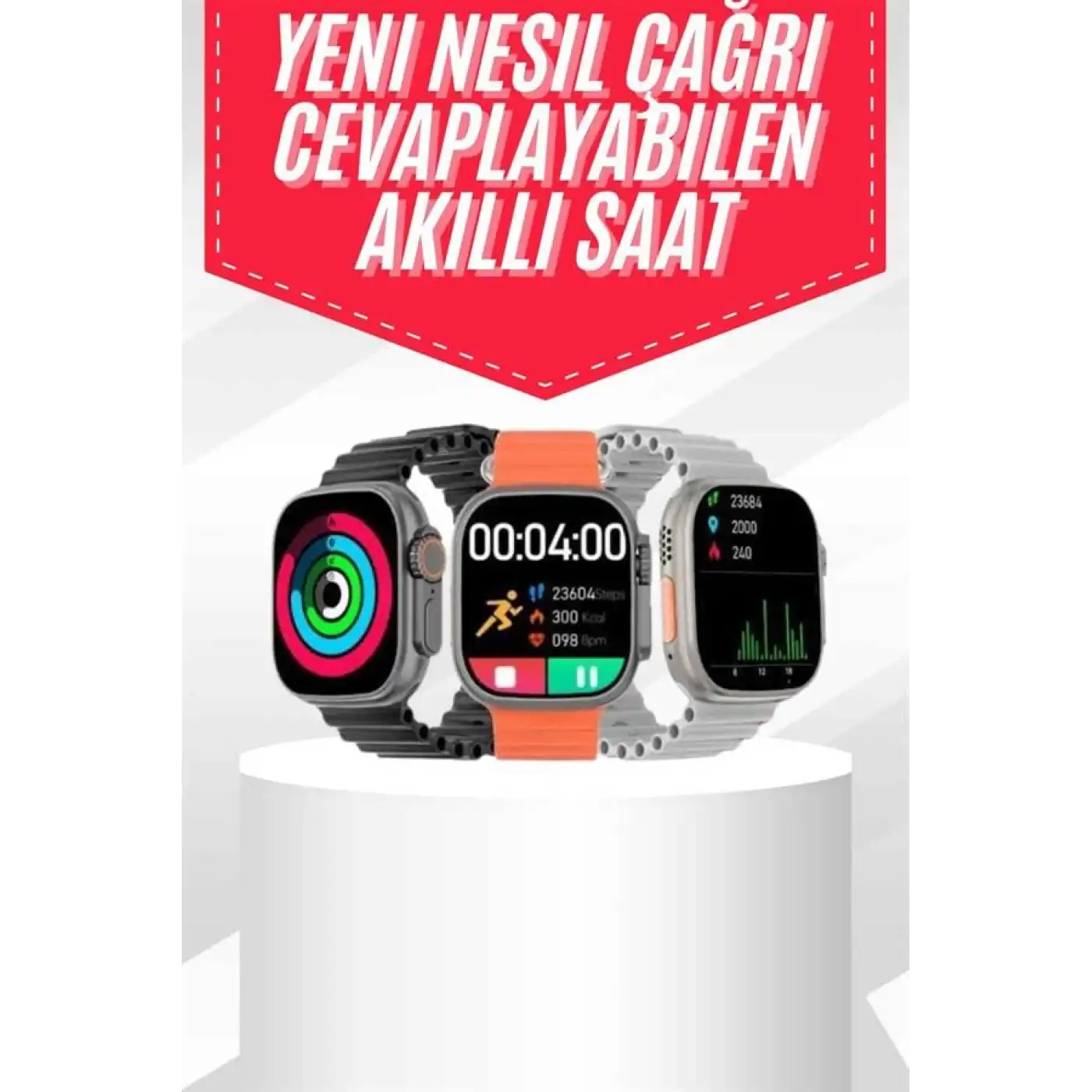 Android ve İOS Uyumlu Uyku ve Sağlık Takibi Yapabilen 3 Kordonlu Akıllı Saat
