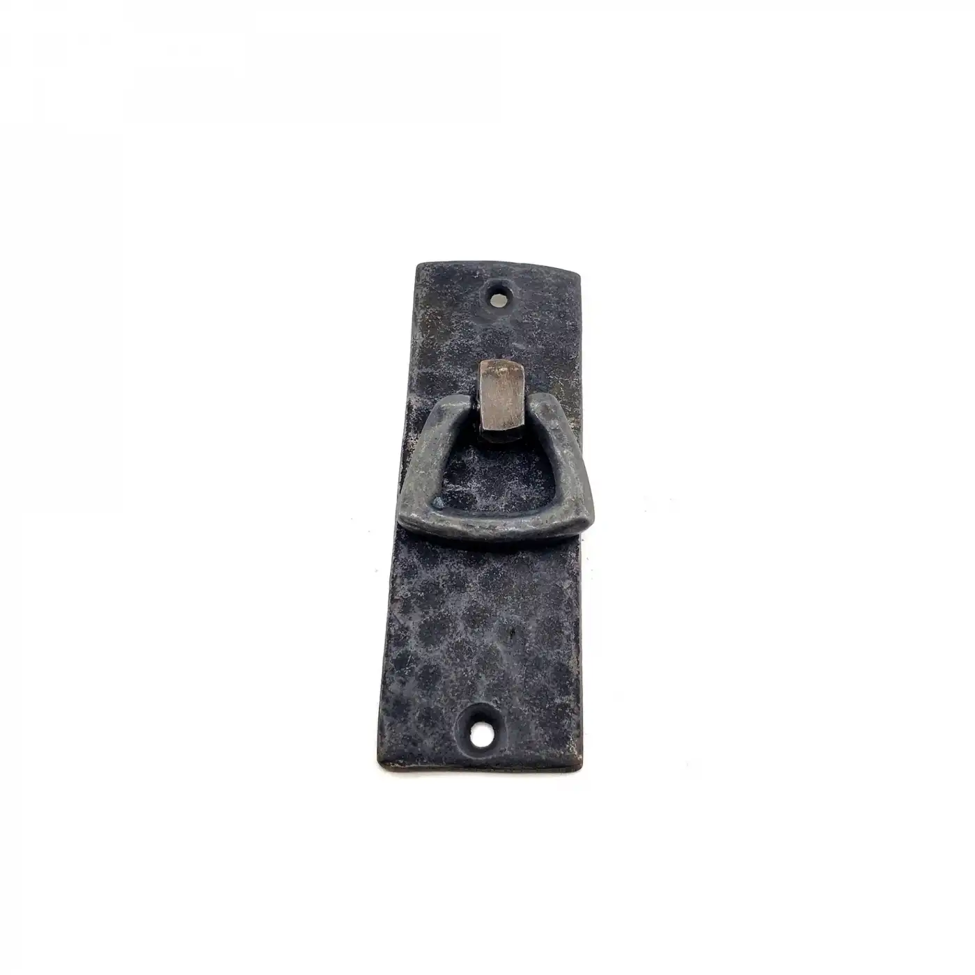 Antika Tarz Dekoratif Pirinç Dik Dövme Mobilya Kulbu - 90x31 Mm, Oksit
