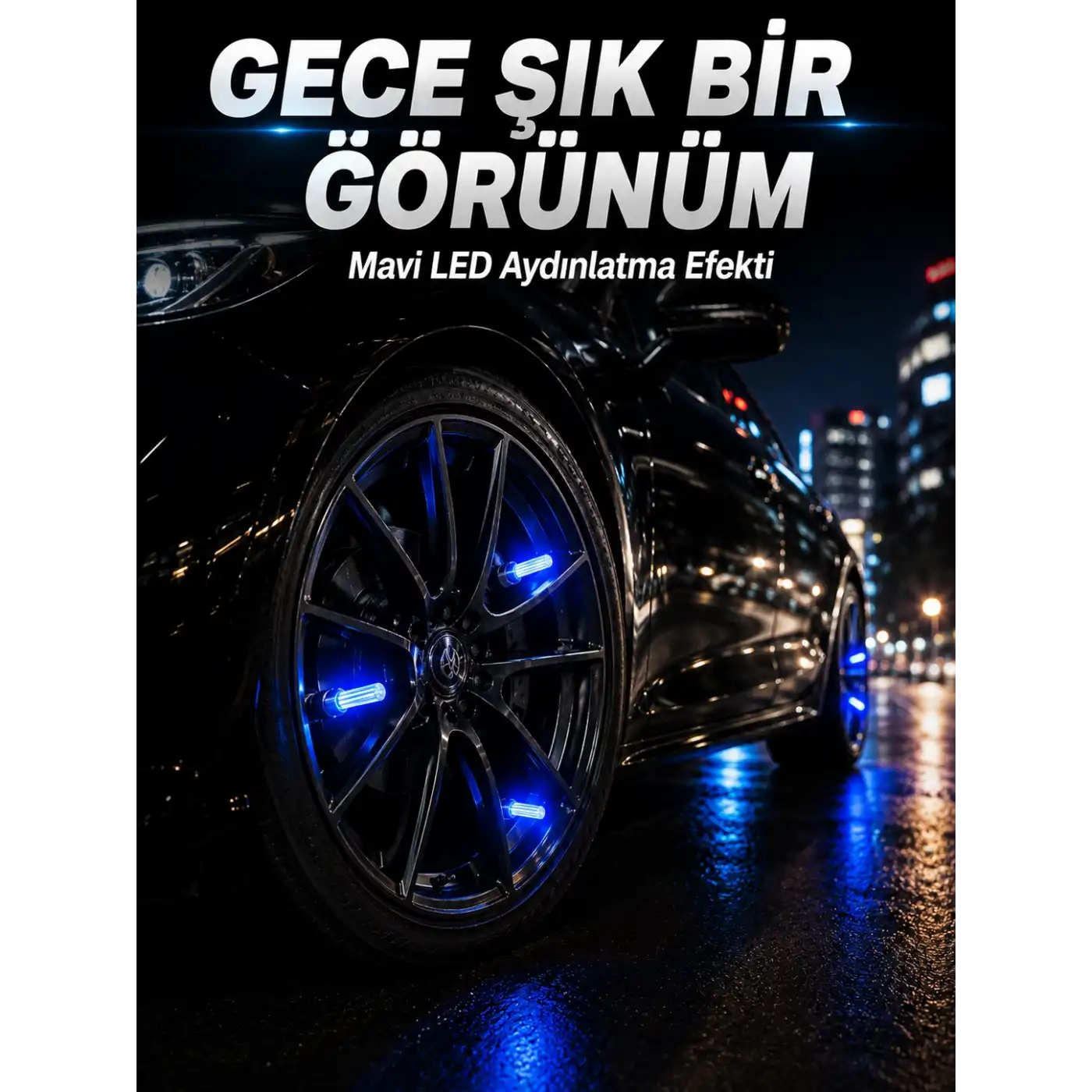 4lü LED Sibop Işığı Hareket Sensörlü Araç Lastik Sibop Lambası