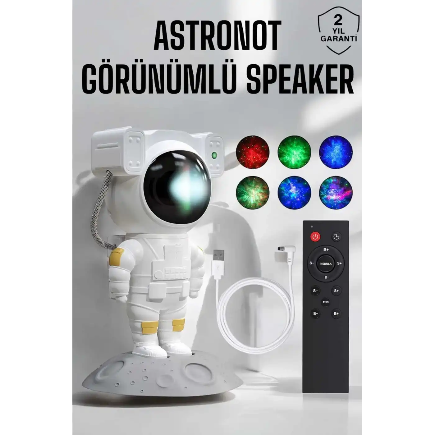 Astronot Görünümlü Projeksiyon Speaker Taşınabilir