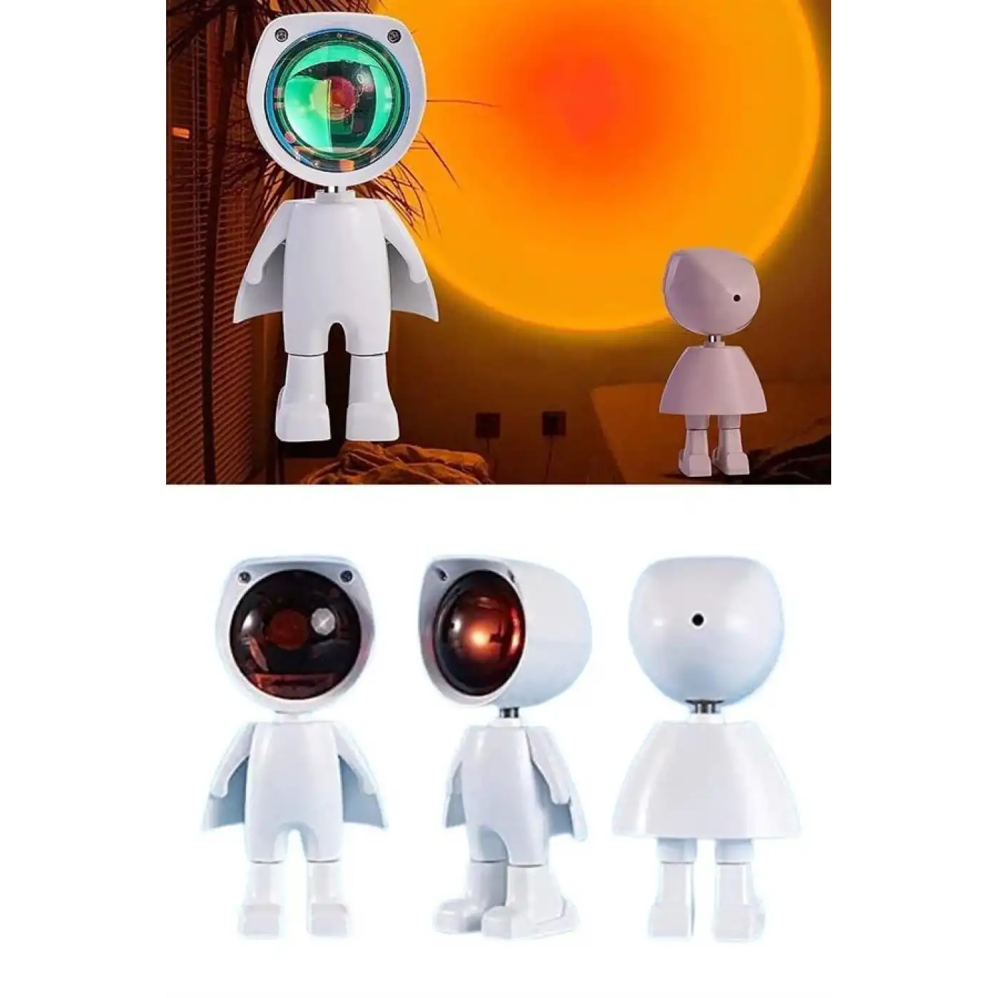 Astronot Işık Projektörü Gökkuşağı Projeksiyon Gece Lambası Hediyelik