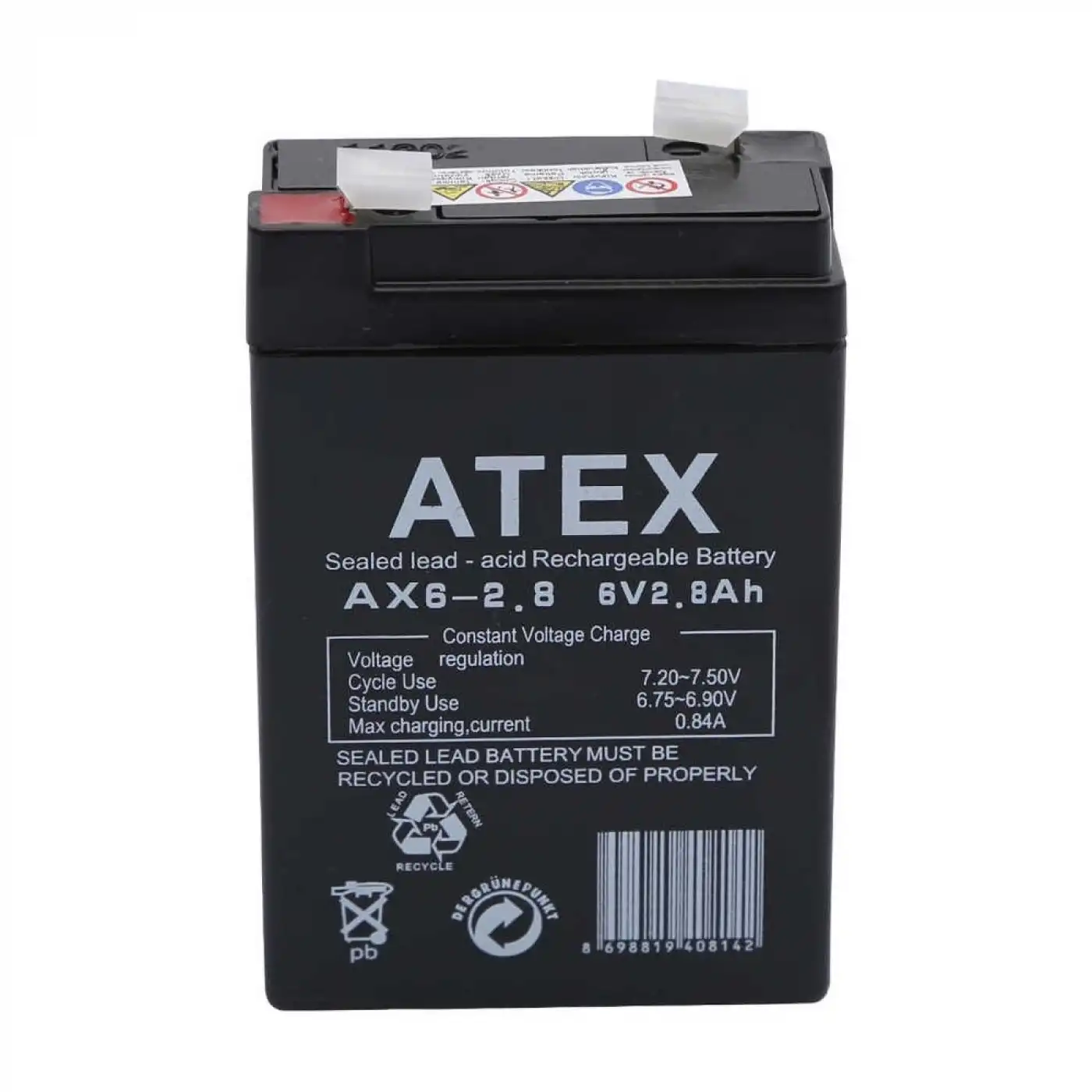 Atex Ax6-2.8 6v 2.8ah Akü