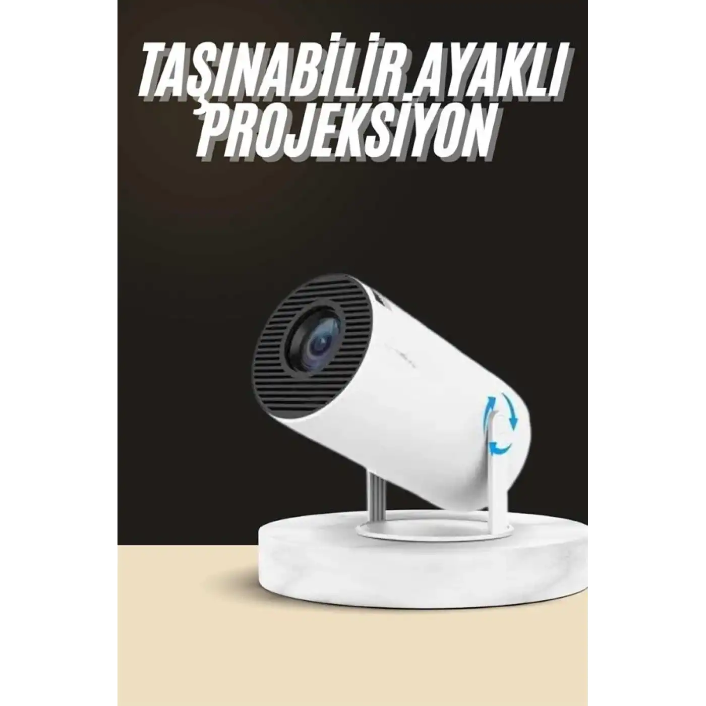Ayaklı Projeksiyon Taşınabilir Mini Projektör Sinema Projektörü Android