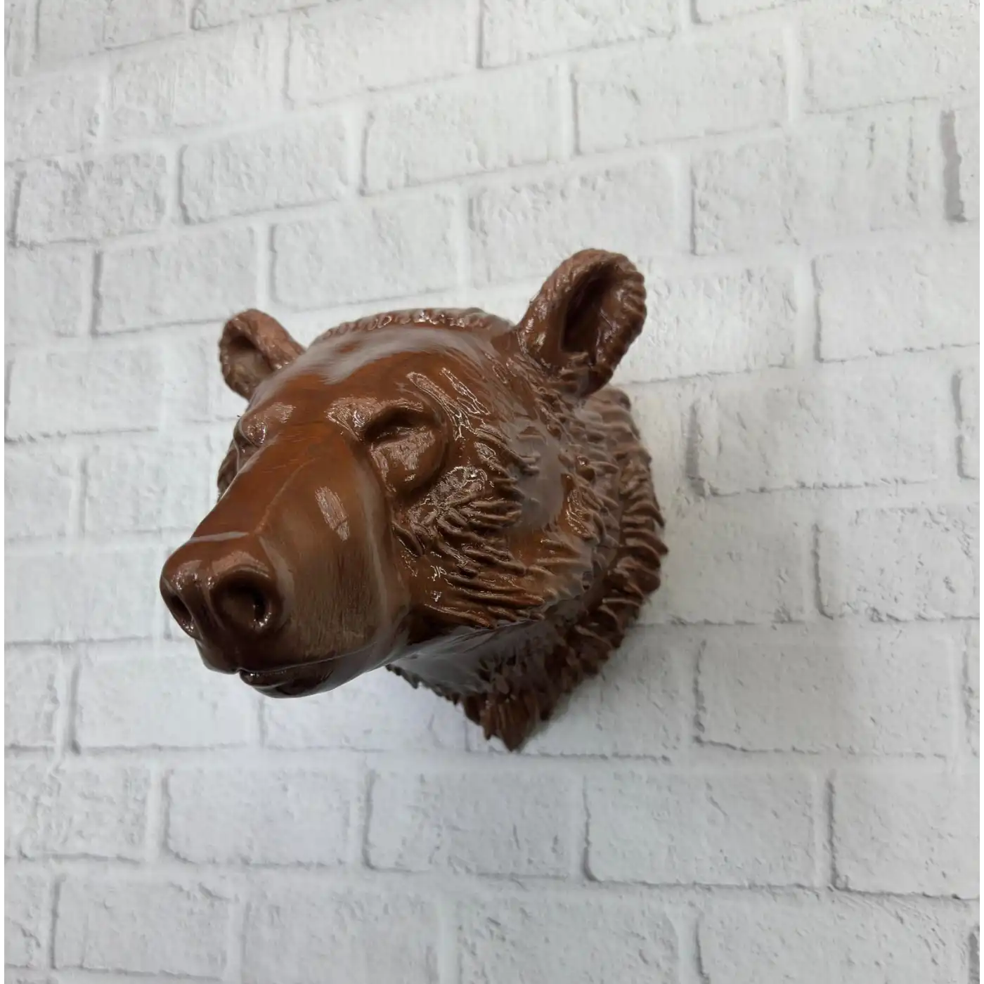 Ayı Başı Duvar Dekoru Modern Asılabilir Heykel 25x19 cm