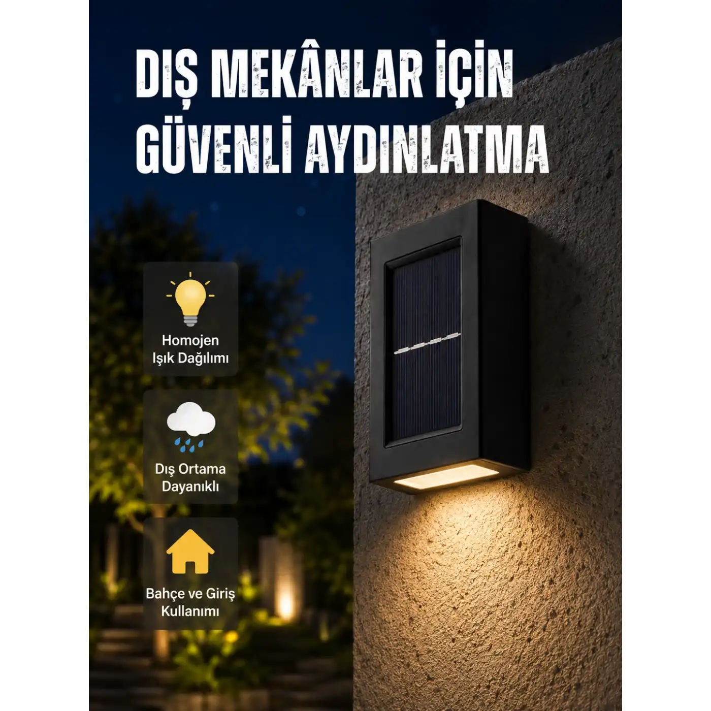Bahçe ve Balkon İçin Güneş Enerjili Lamba Yeni Nesil