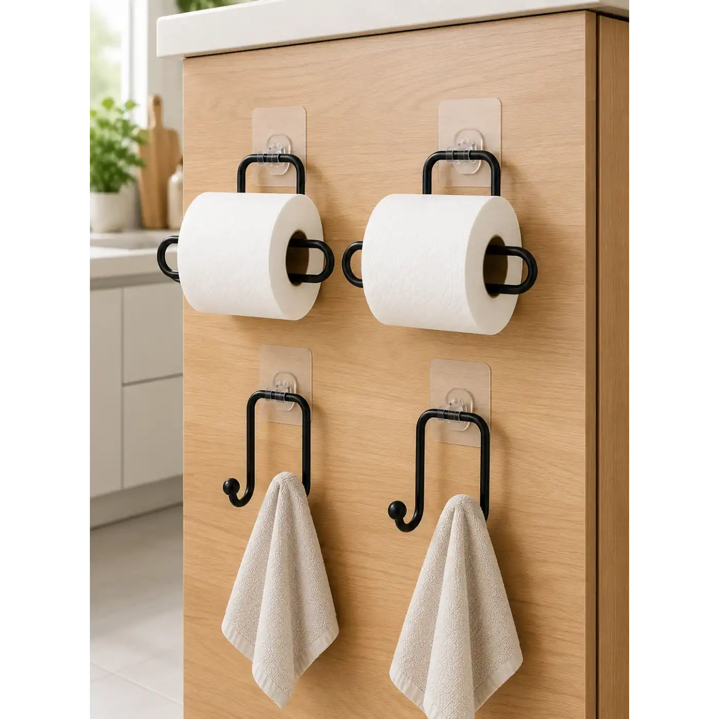 Banyo ve Mutfak İçin 4 Parça Set 2 Adet Kağıtlık 2 Adet Havlu Askısı