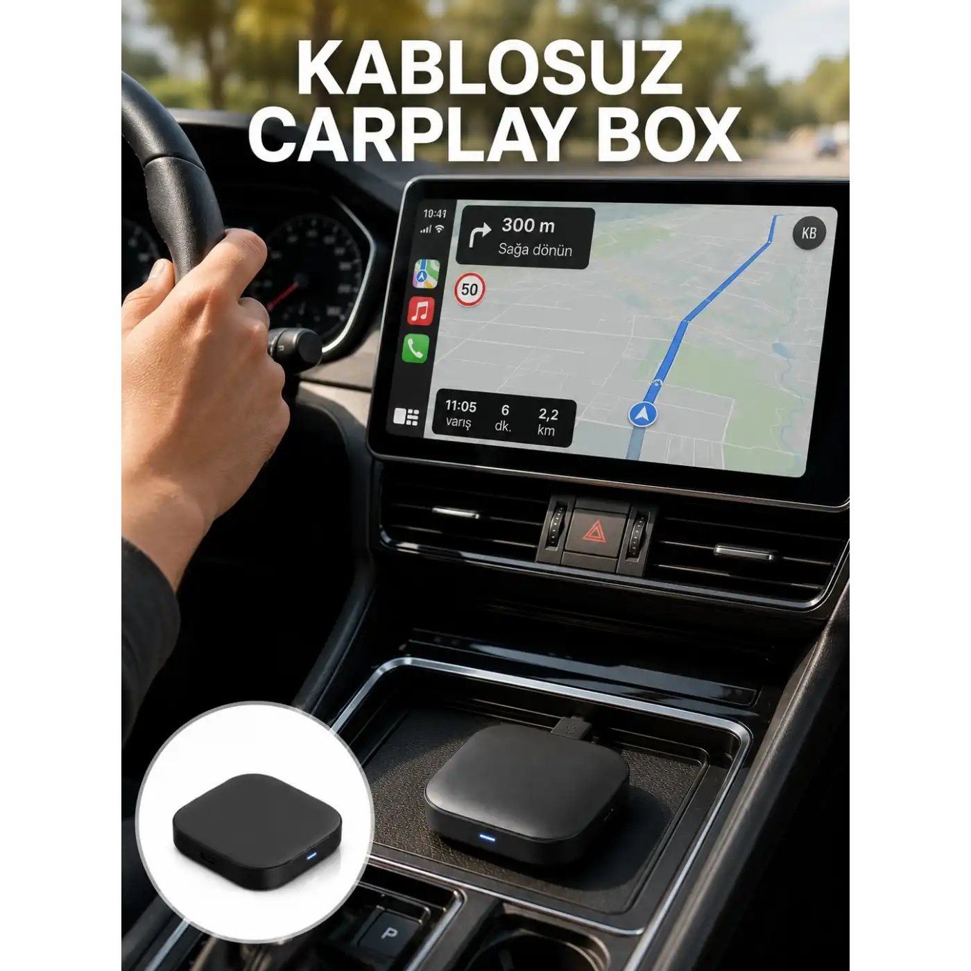 Bluetooth 5.0 Kablosuz Android Auto Araç İçi Adaptör Yeni Nesil