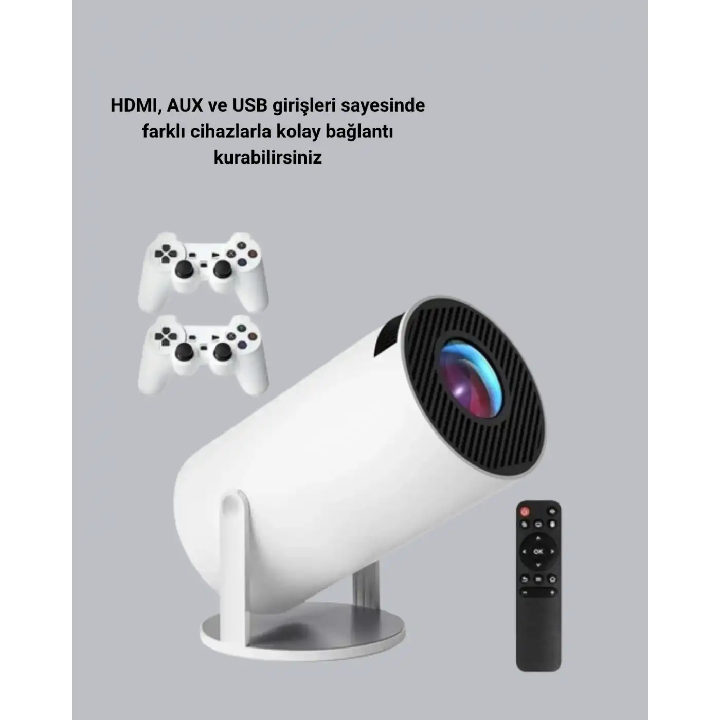 Bluetooth 5.0 ve Wi-Fi 6 Akıllı 4K Projeksiyon