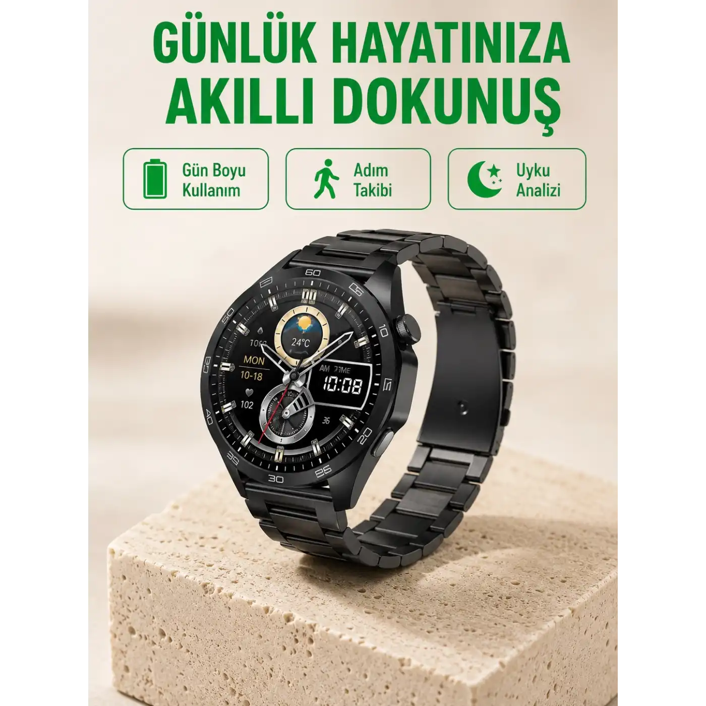 Bluetooth Akıllı Saat – Nabız, Adım Sayar, Uyku Takibi ve Spor Modlarıyla Akıllı Yaşam Asistanı