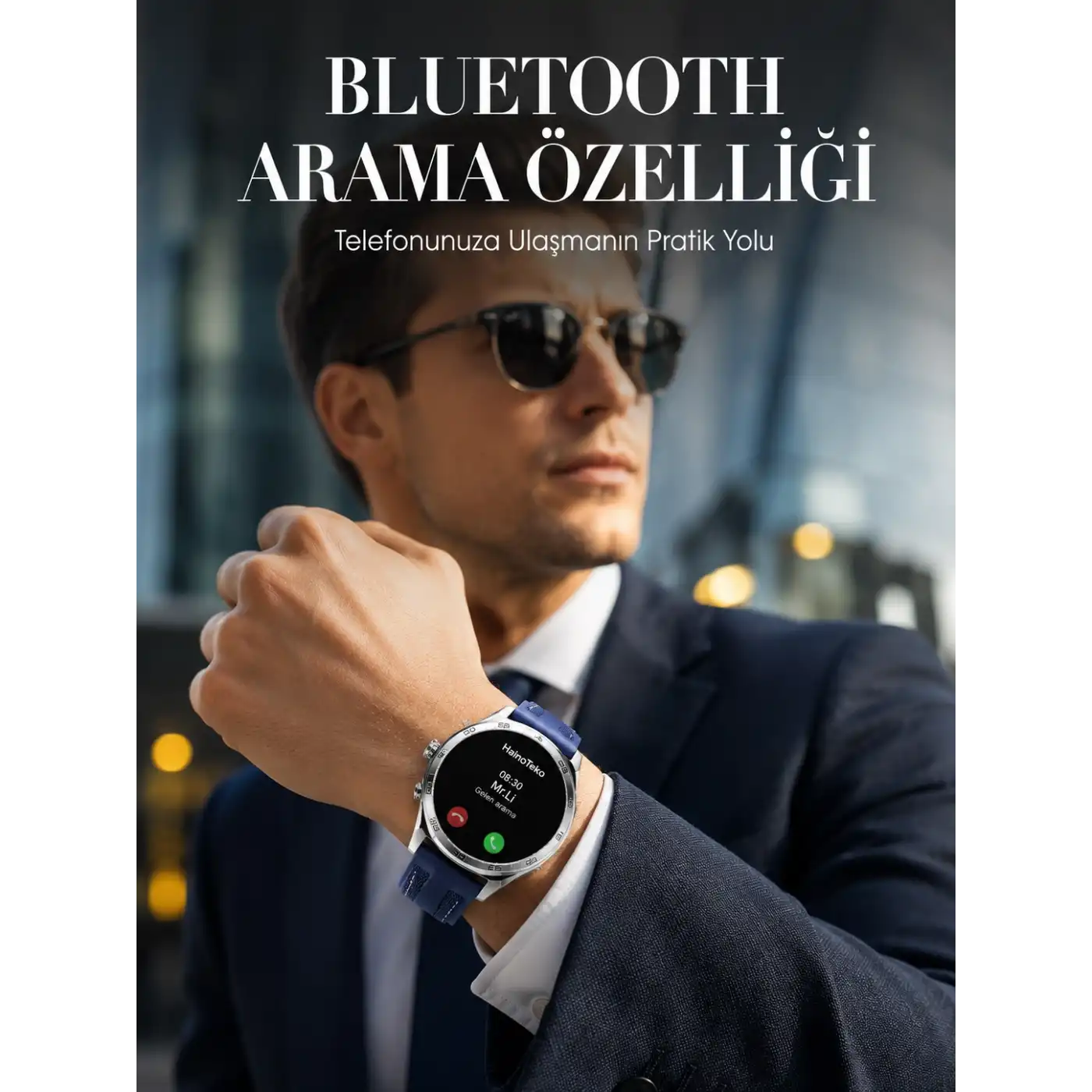Bluetooth Arama Destekli Uzun Pil Ömürlü Akıllı Saat 3 Kordonlu