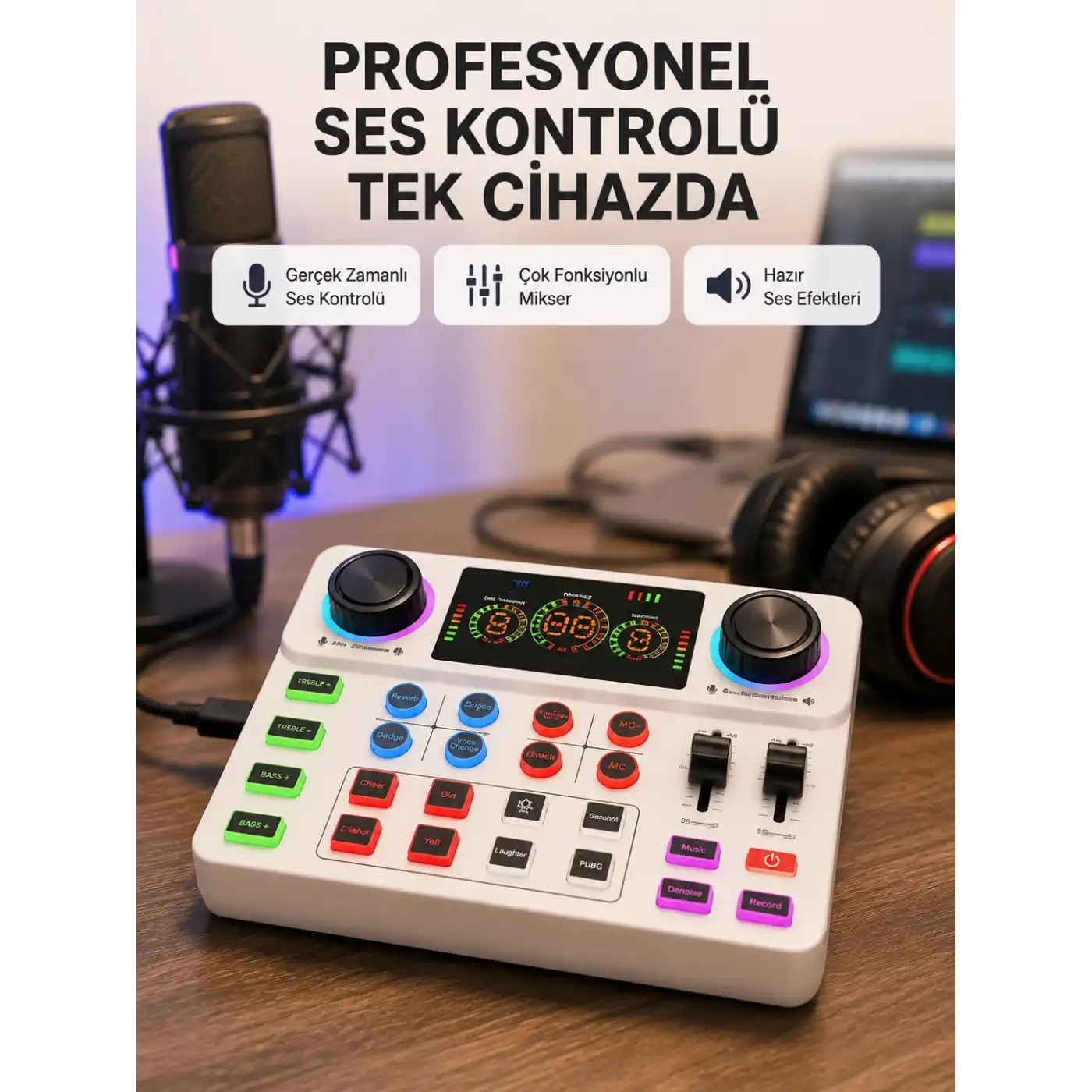 Bluetooth Bağlantılı Karaoke ve Yayın Ses Kontrol Ünitesi