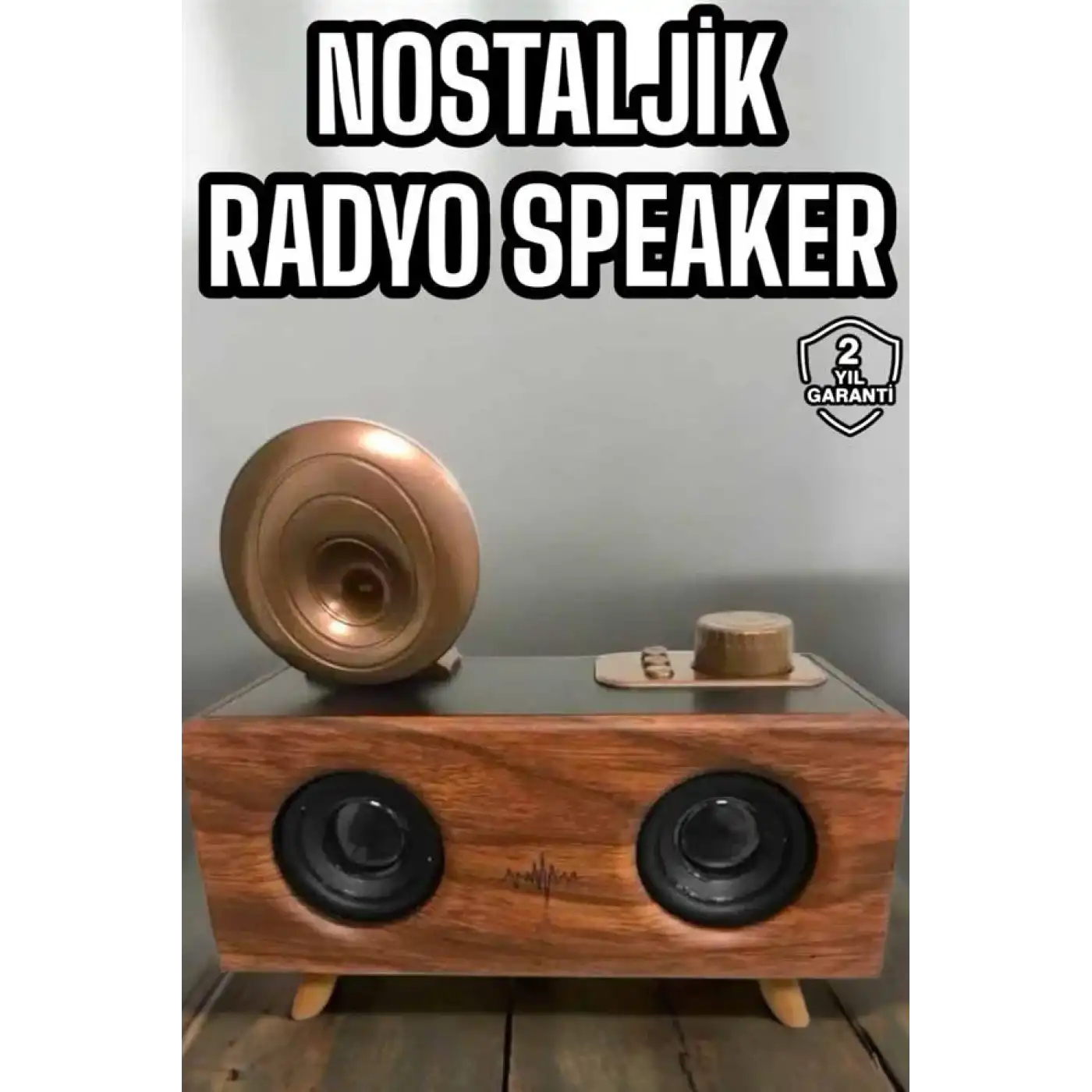 Bluetooth Hoparlör Ahşap Klasik Retro Gramofon Bluetooth Müzik Kutusu