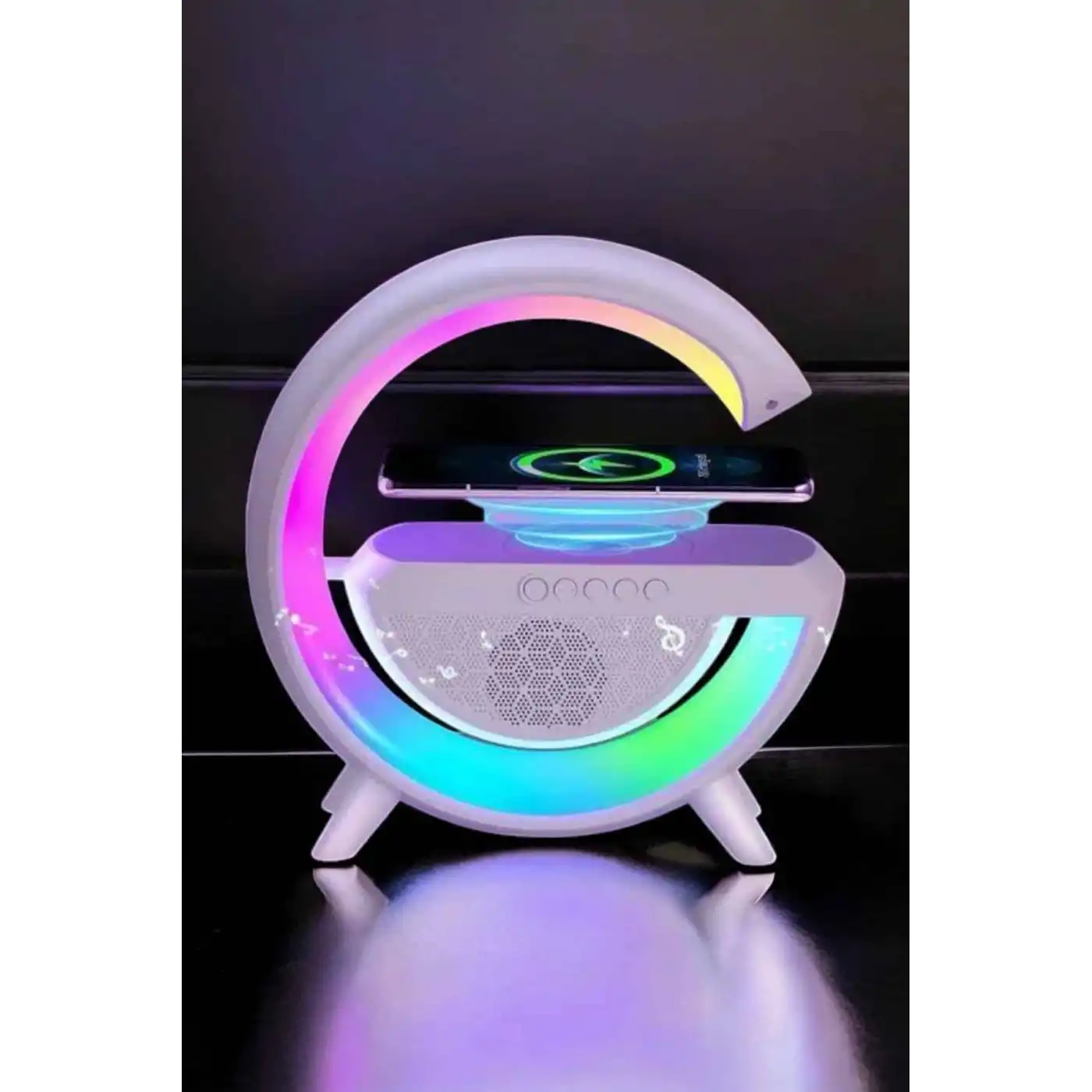 Bluetooth Hoparlör Dijital Göstergeli Wireless Şarj RGB Işıklı